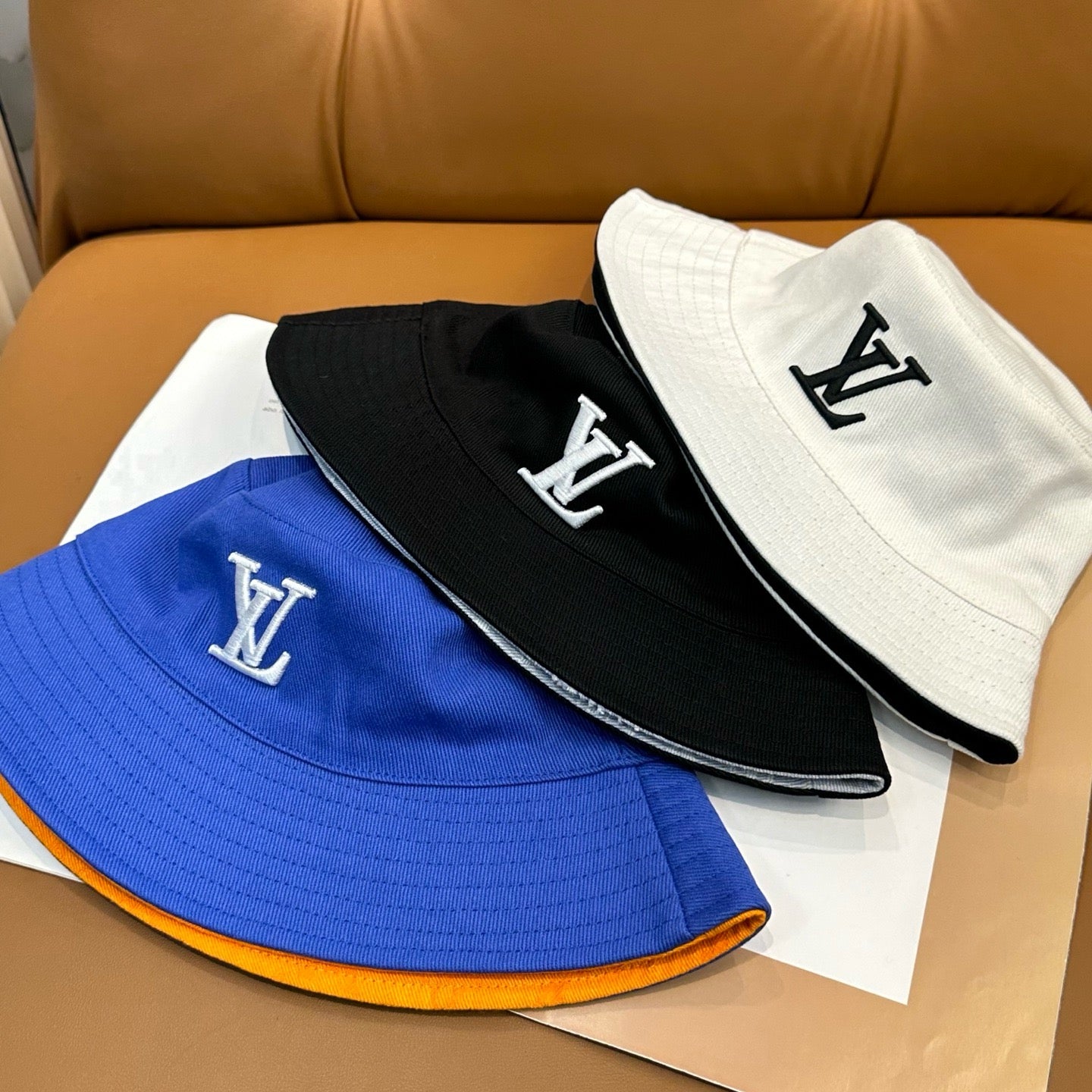 White, Black and Blue Hat