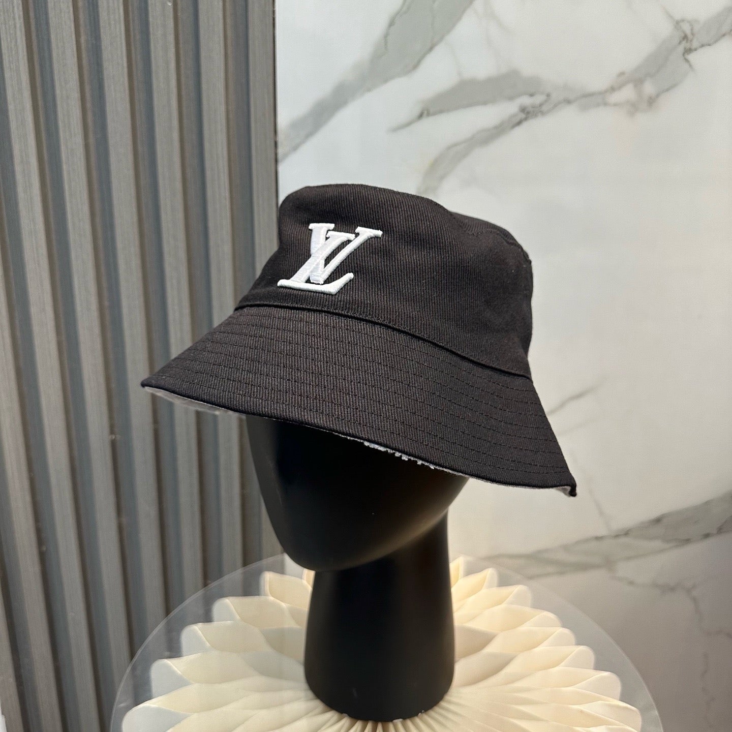 White, Black and Blue Hat