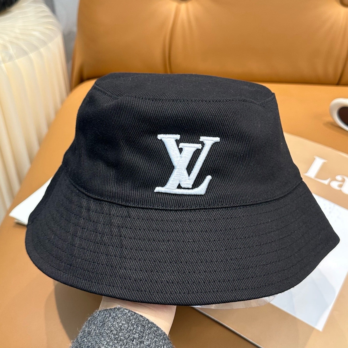 White, Black and Blue Hat