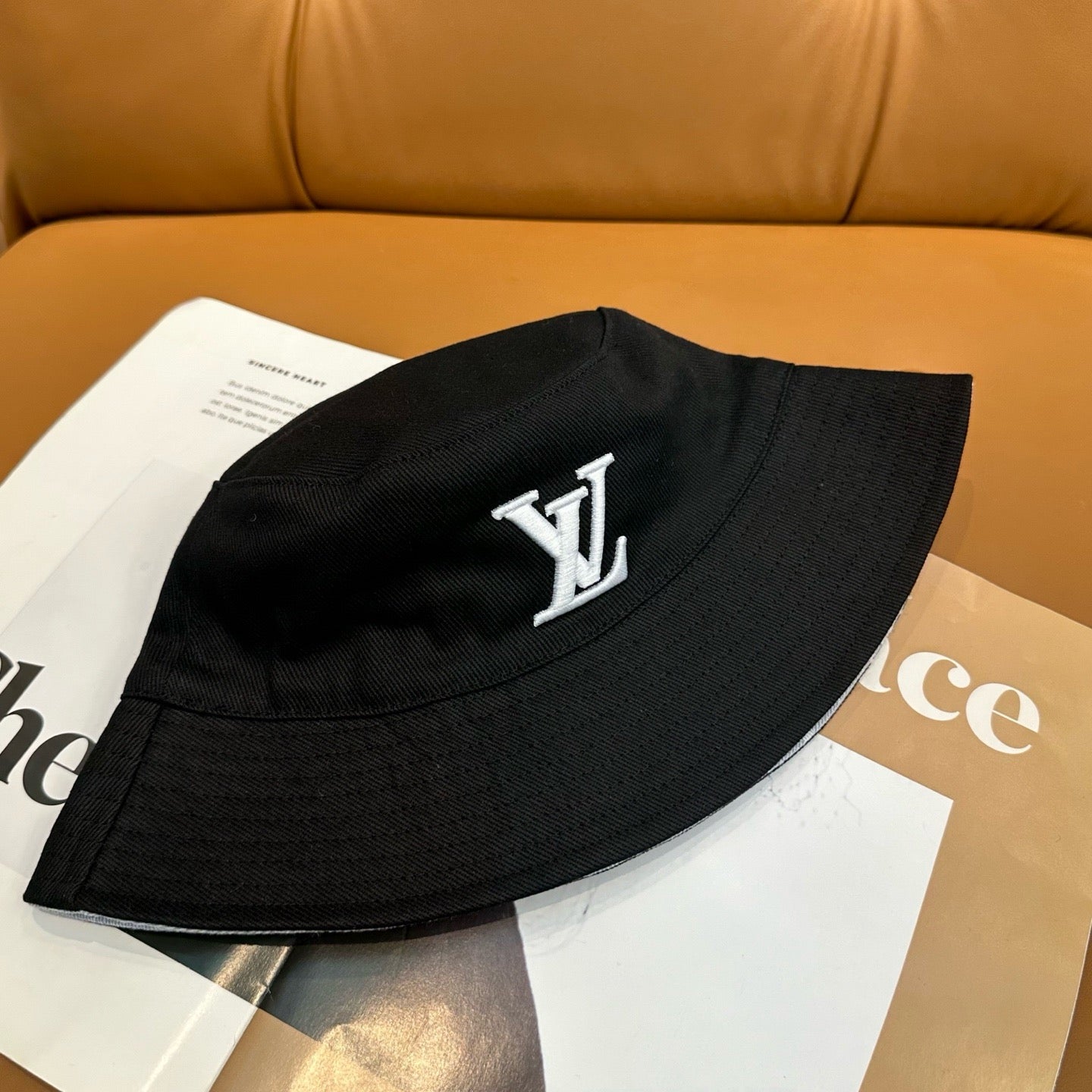 White, Black and Blue Hat