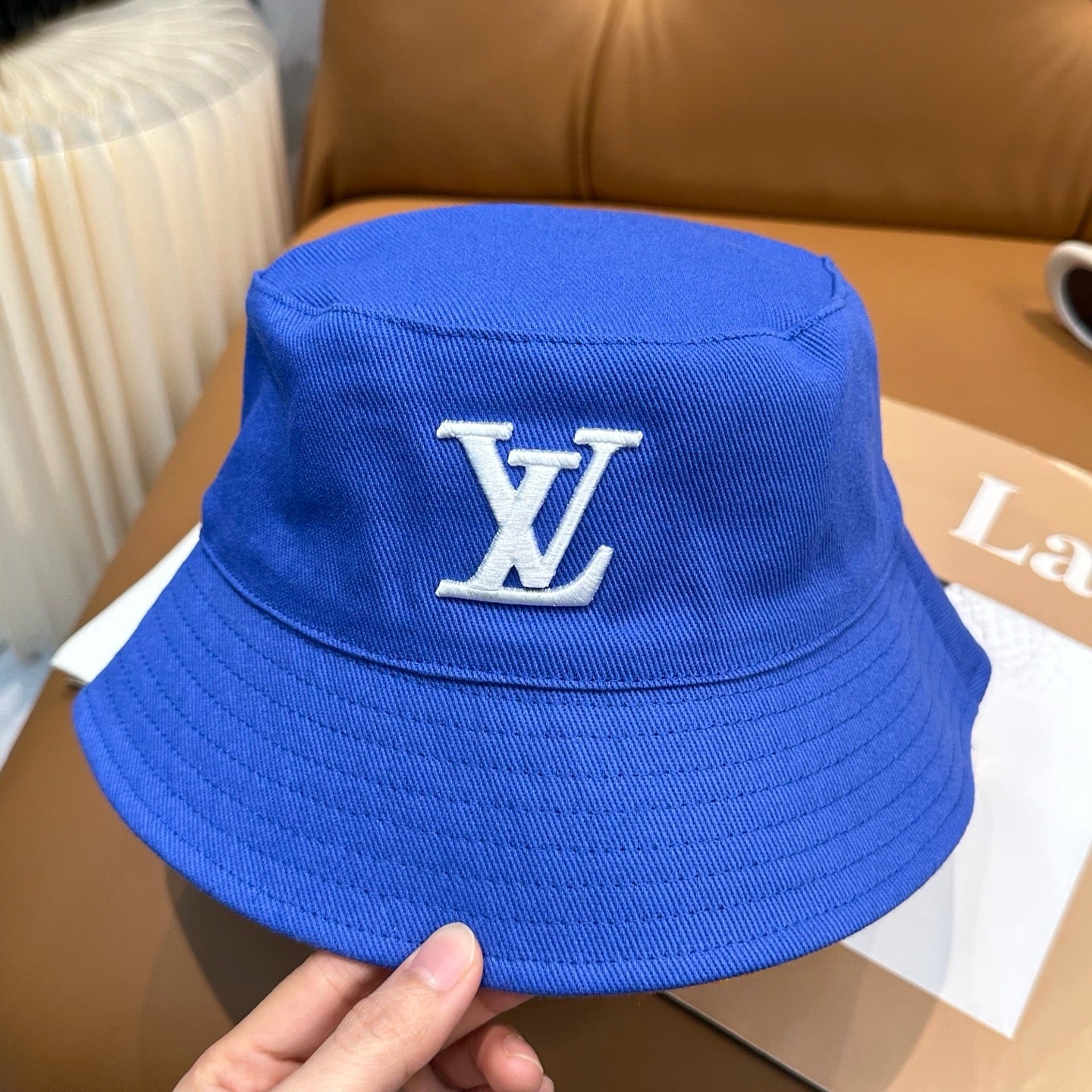 White, Black and Blue Hat