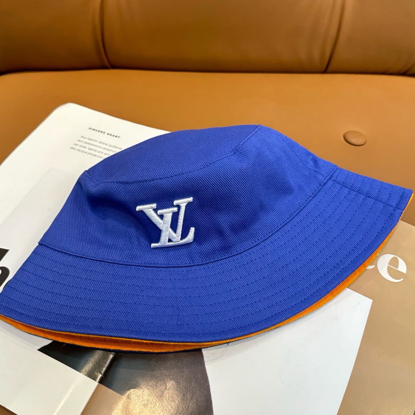 White, Black and Blue Hat