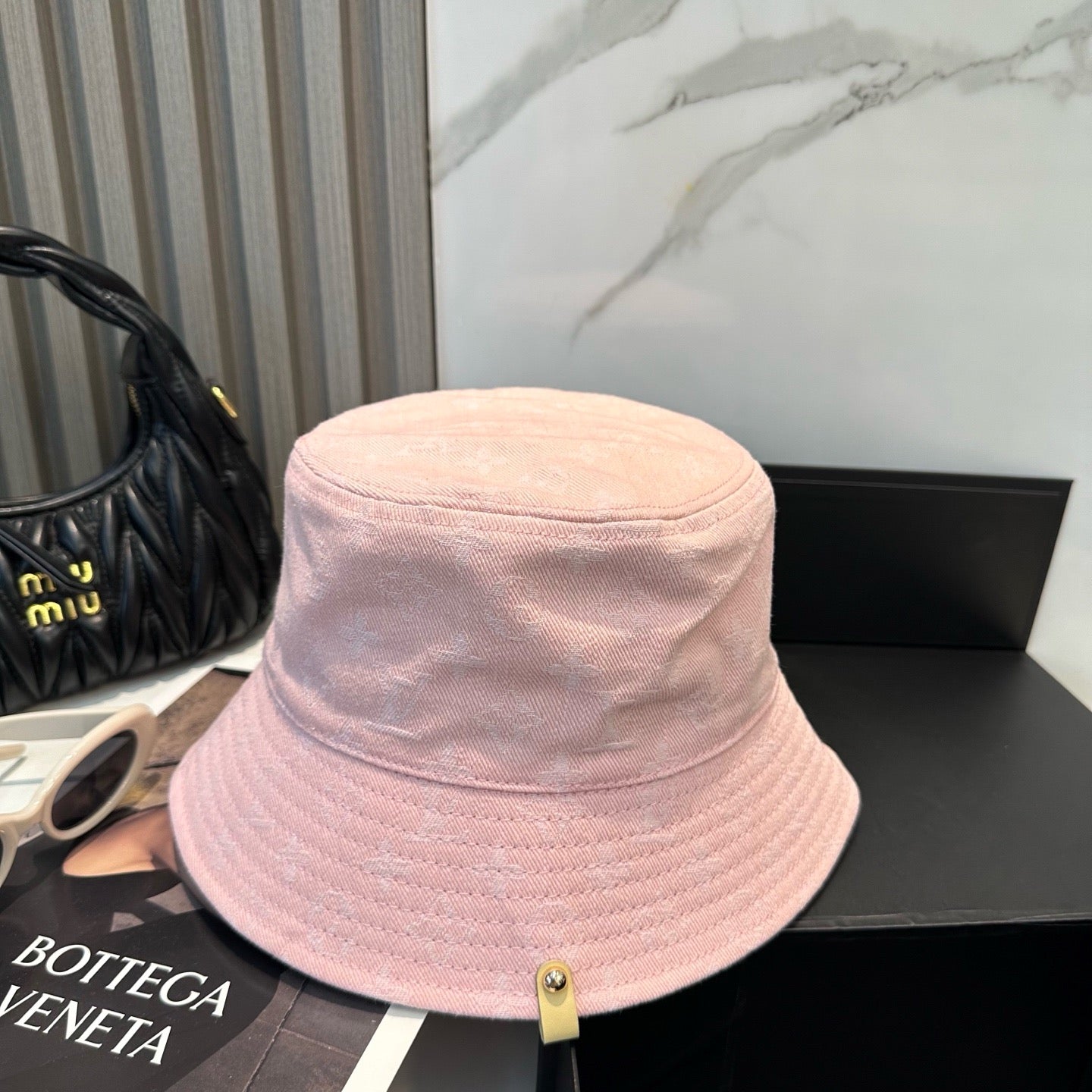 Pink, Grey and Blue Hat
