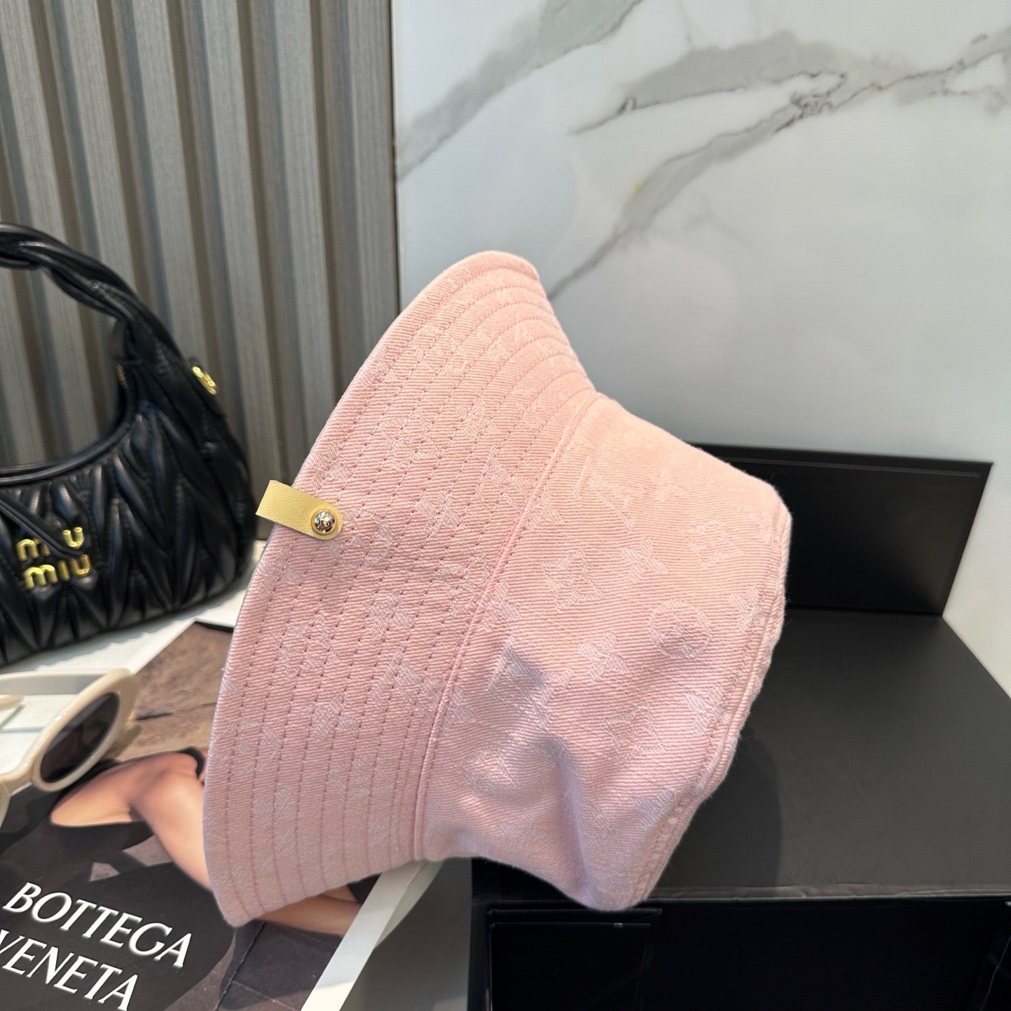 Pink, Grey and Blue Hat