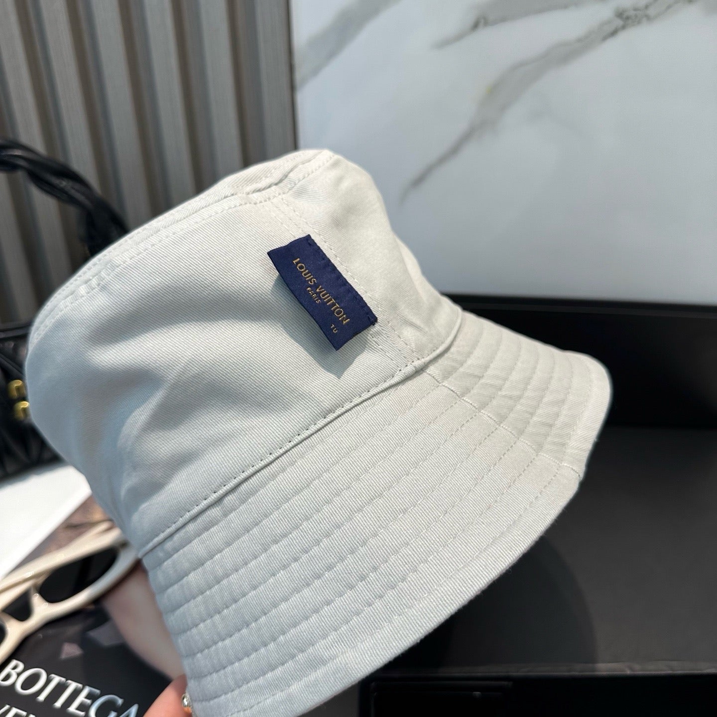 Pink, Grey and Blue Hat
