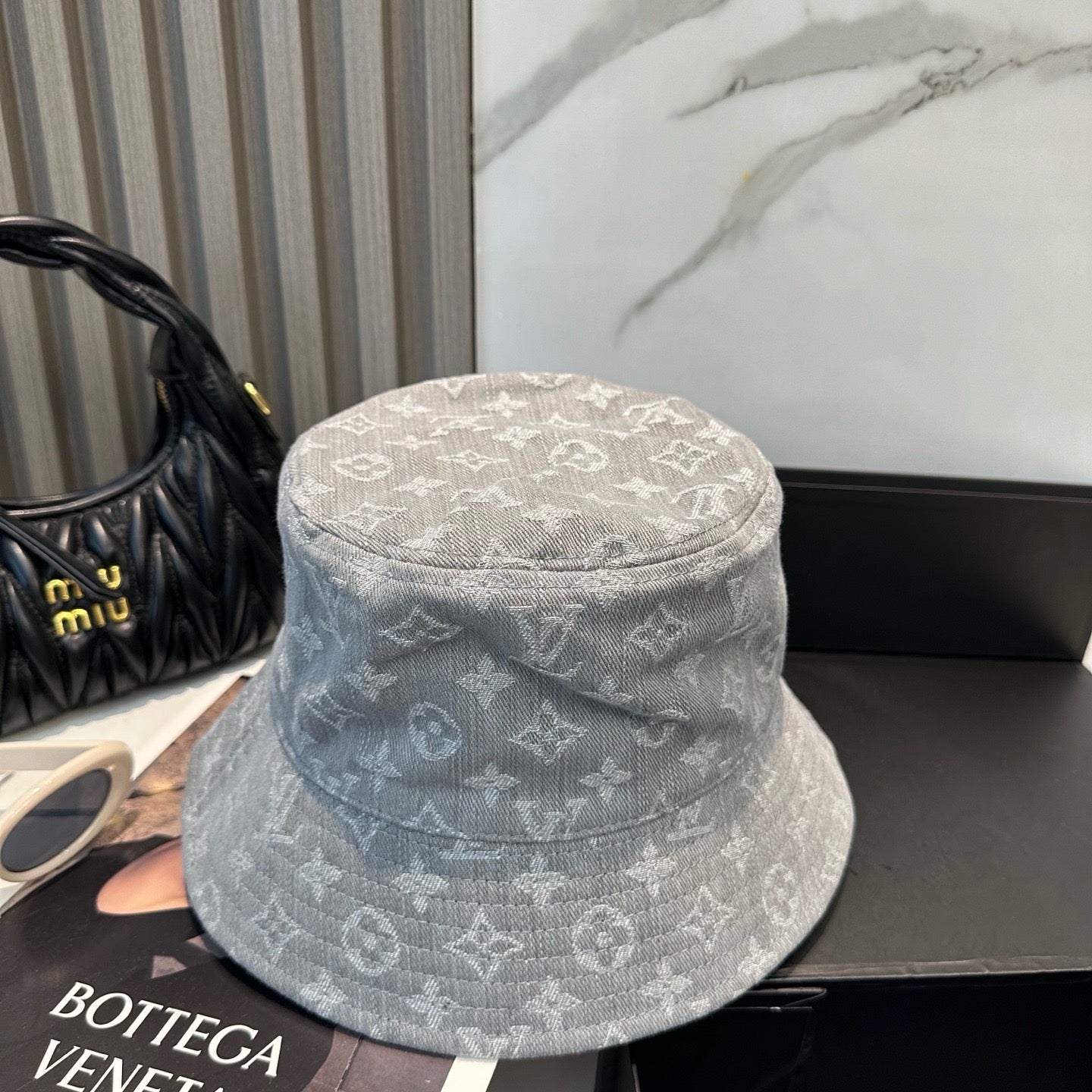 Pink, Grey and Blue Hat