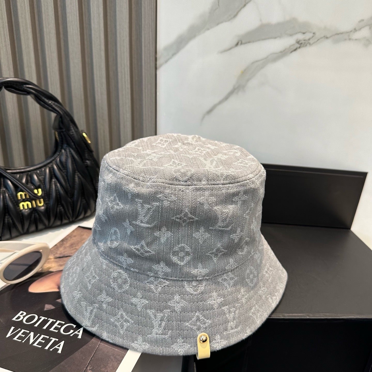 Pink, Grey and Blue Hat