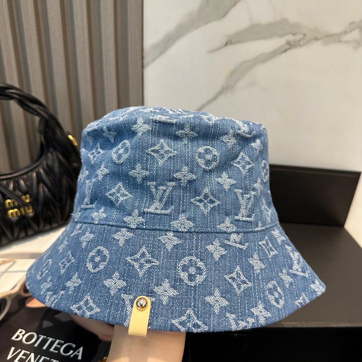 Pink, Grey and Blue Hat