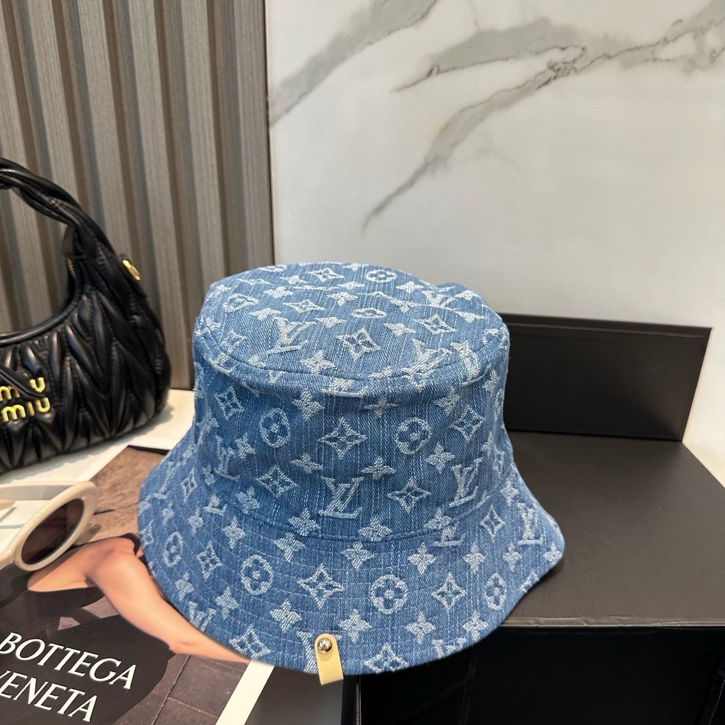 Pink, Grey and Blue Hat