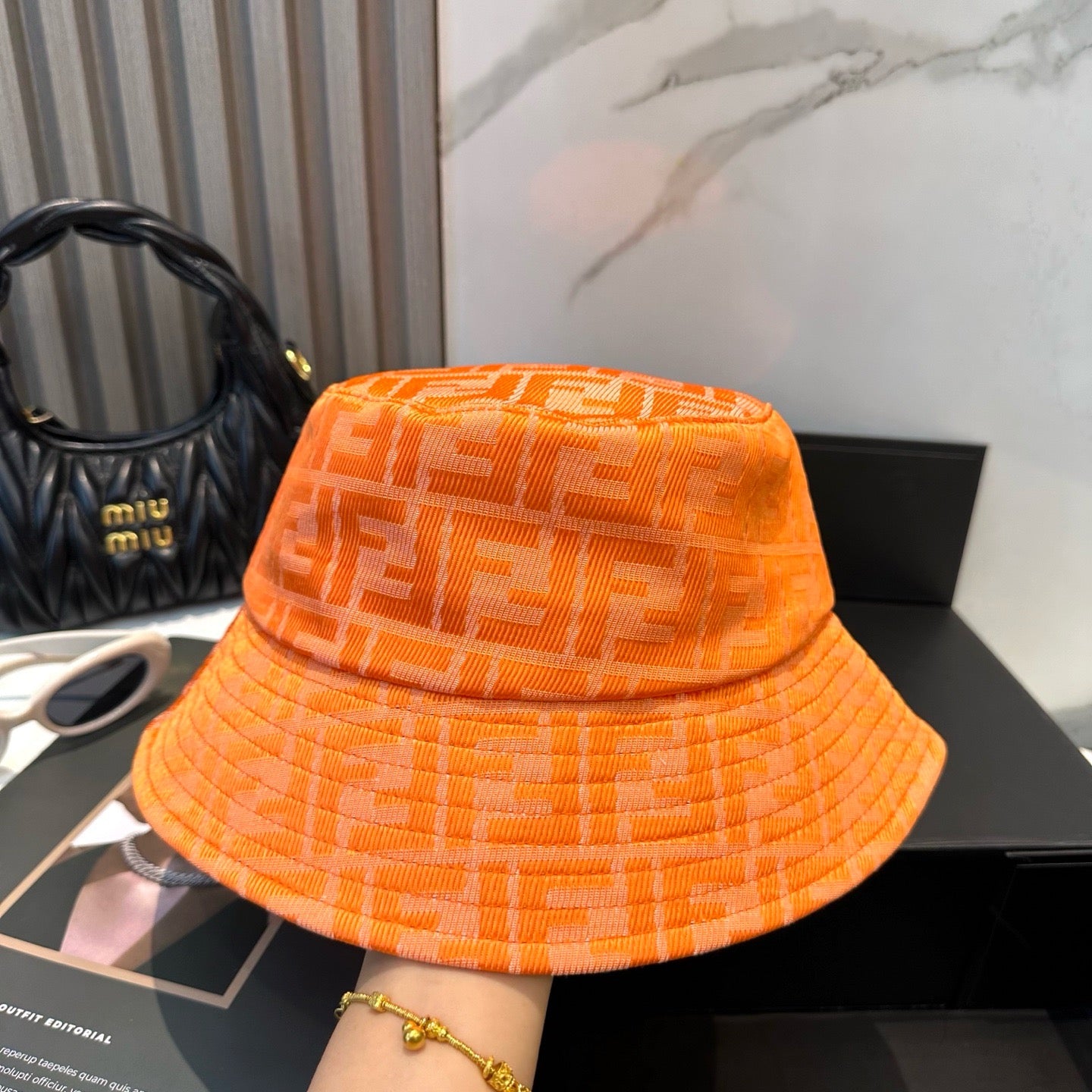 Black and Orange Hat