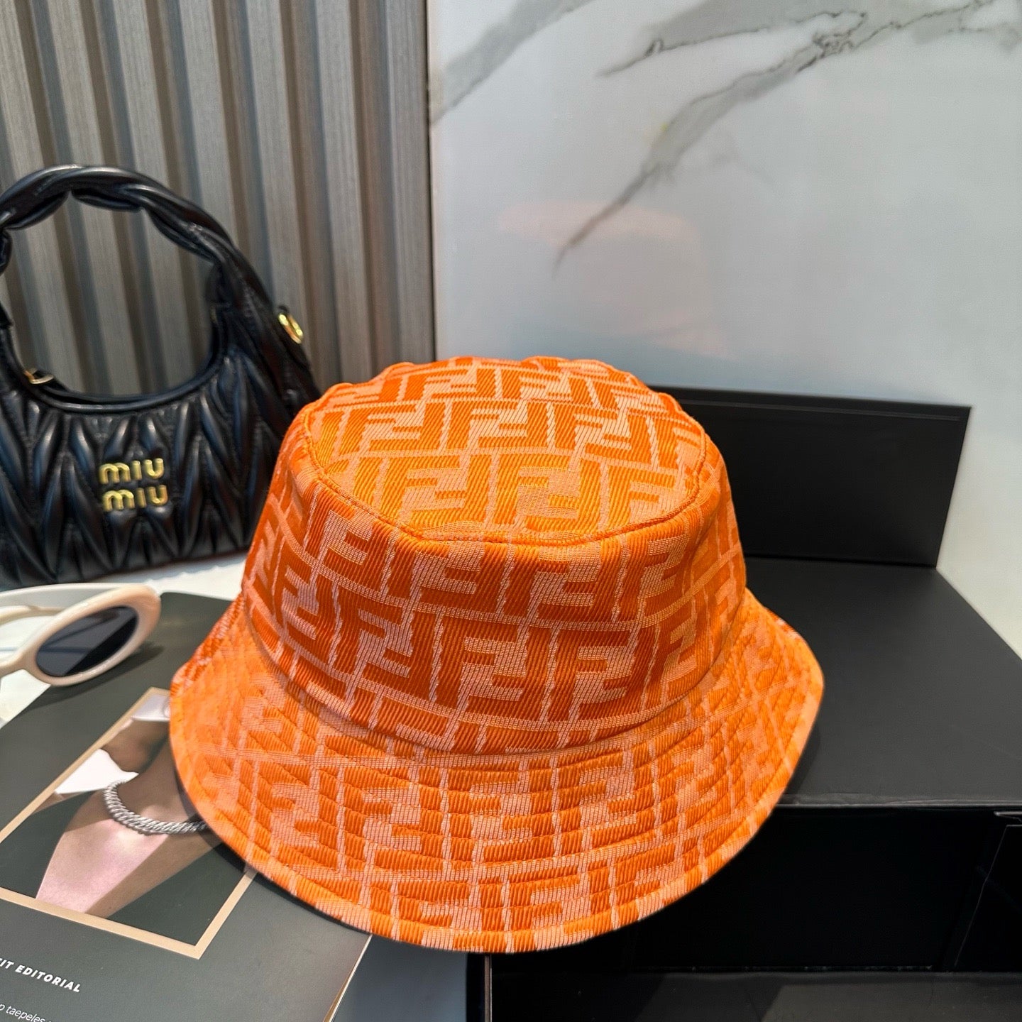 Black and Orange Hat