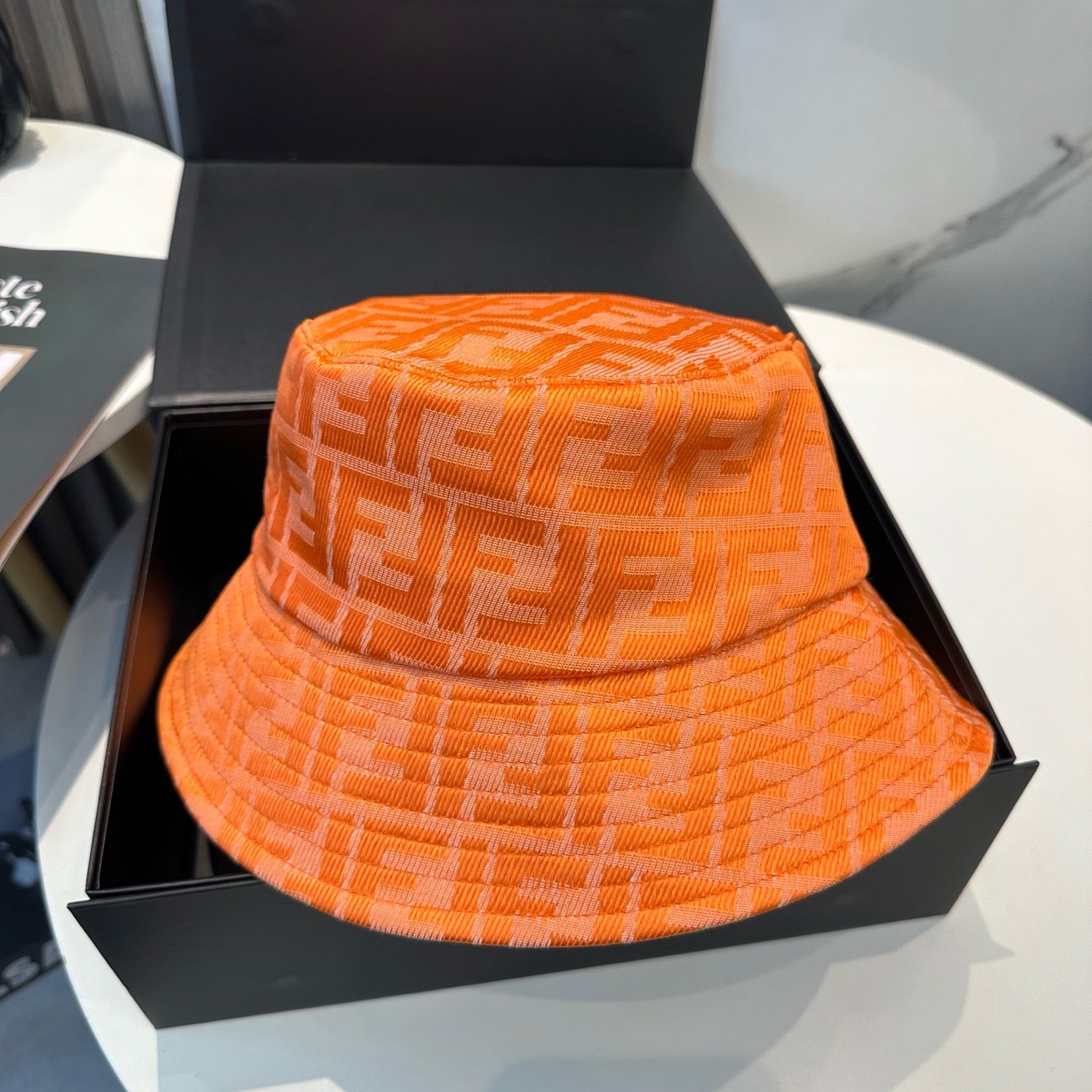 Black and Orange Hat