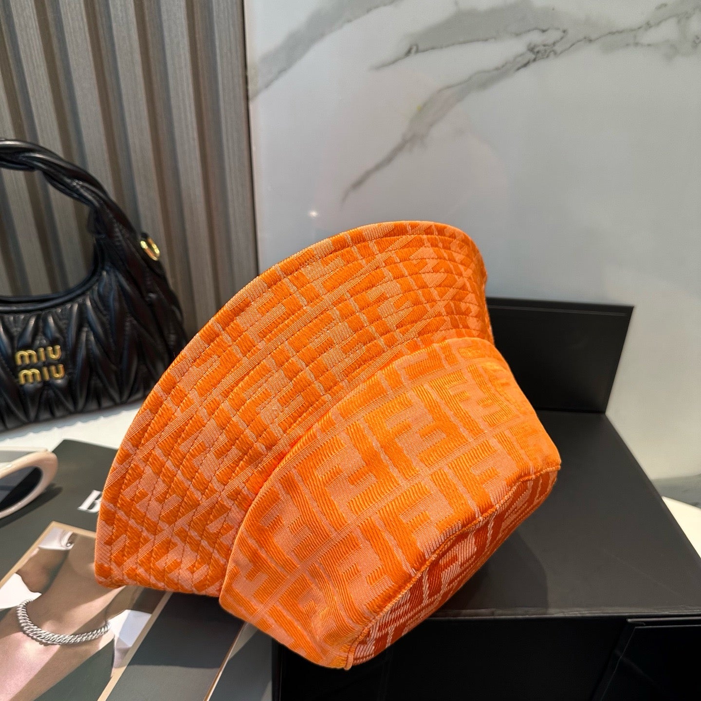 Black and Orange Hat