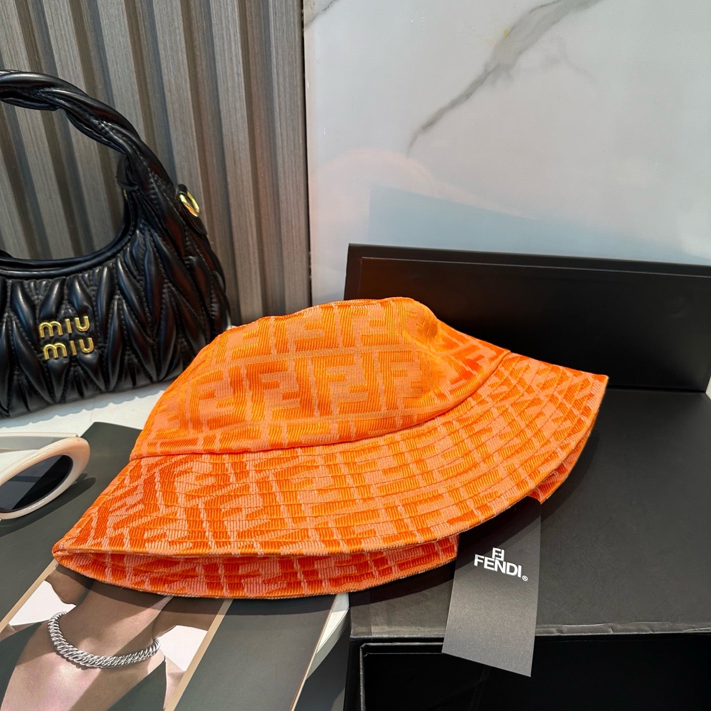 Black and Orange Hat