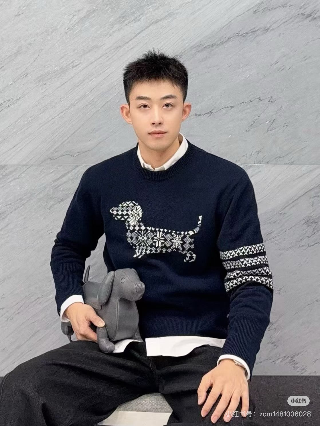 Navy blue and Grey Jersey