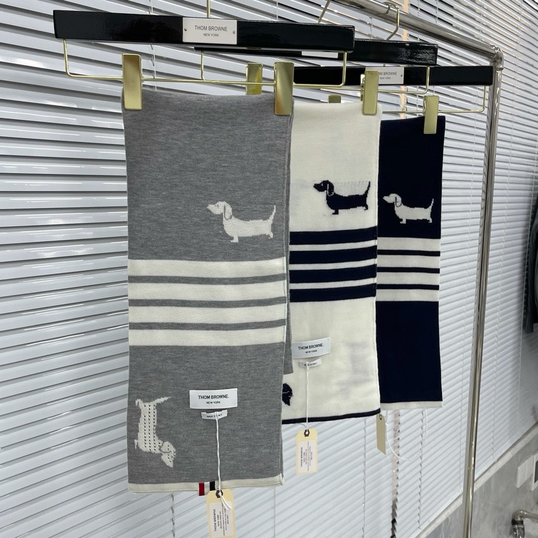 Grey, White and Blue Scarf