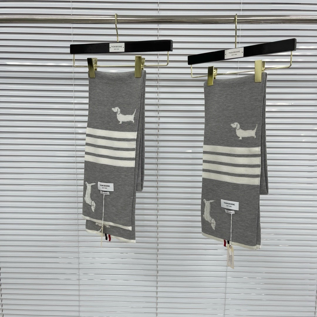 Grey, White and Blue Scarf