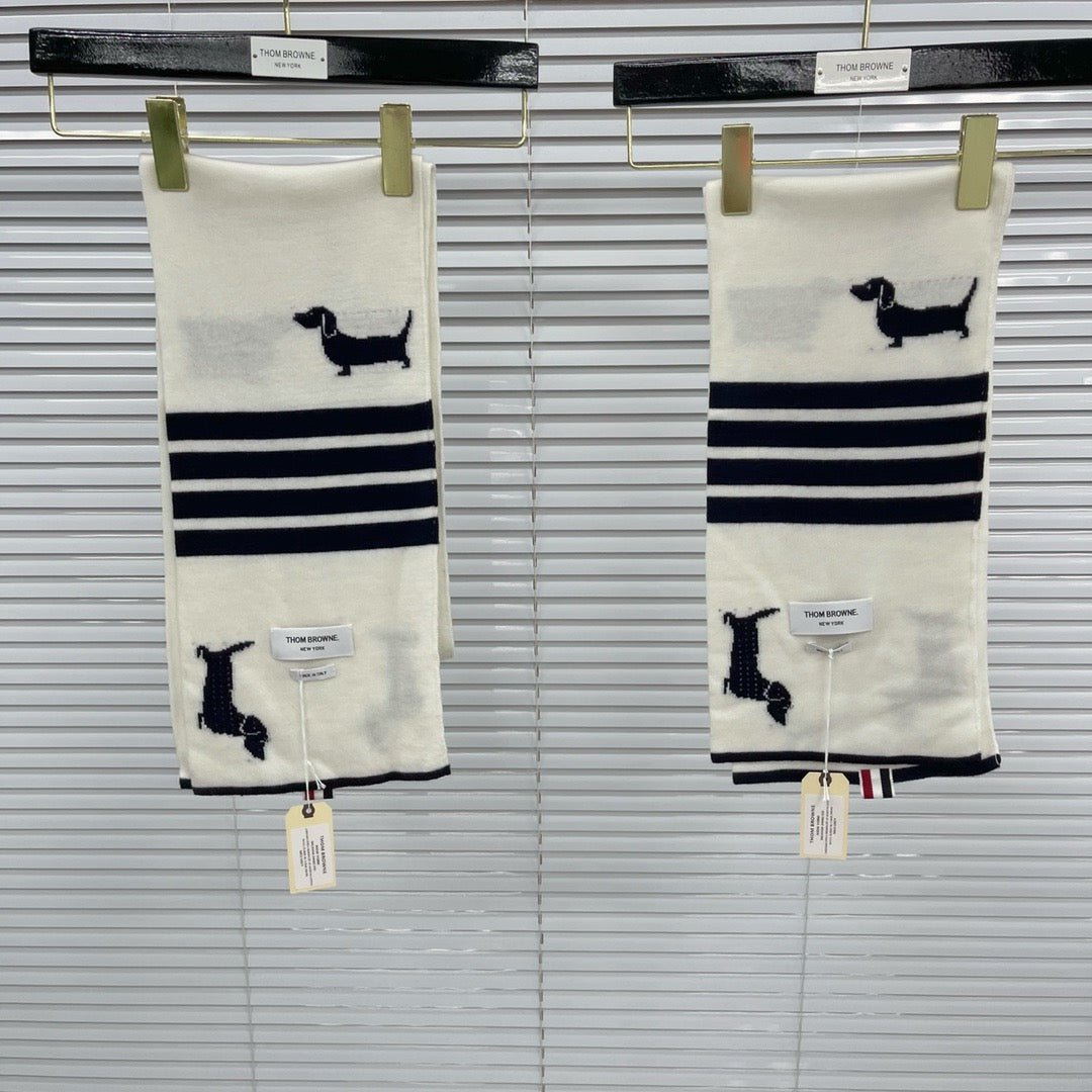 Grey, White and Blue Scarf
