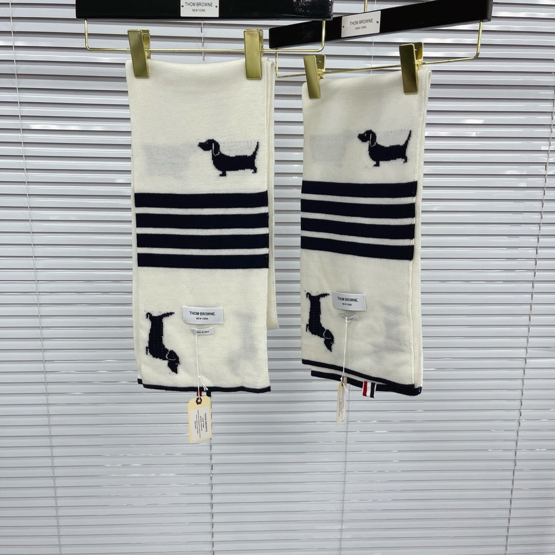 Grey, White and Blue Scarf