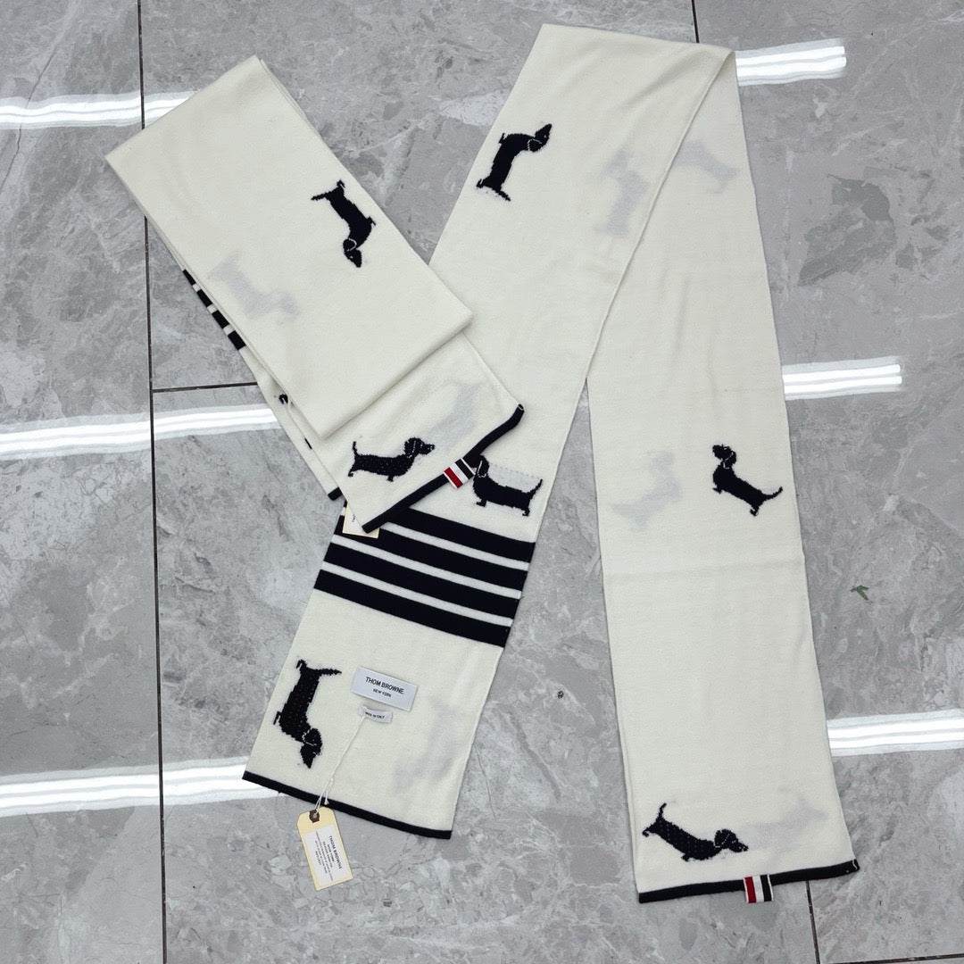 Grey, White and Blue Scarf
