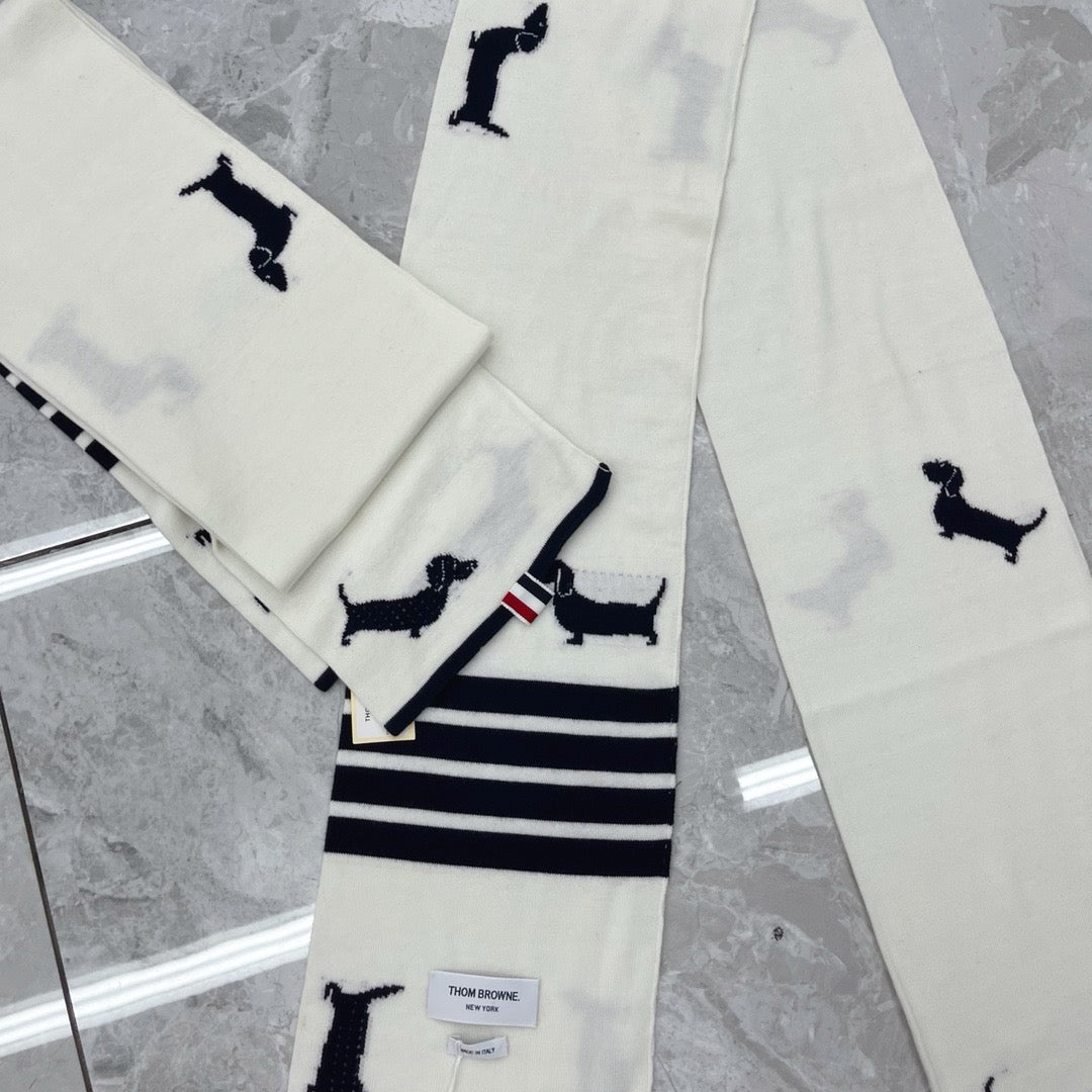 Grey, White and Blue Scarf