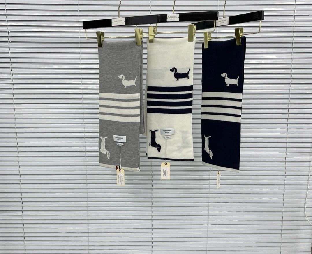 Grey, White and Blue Scarf