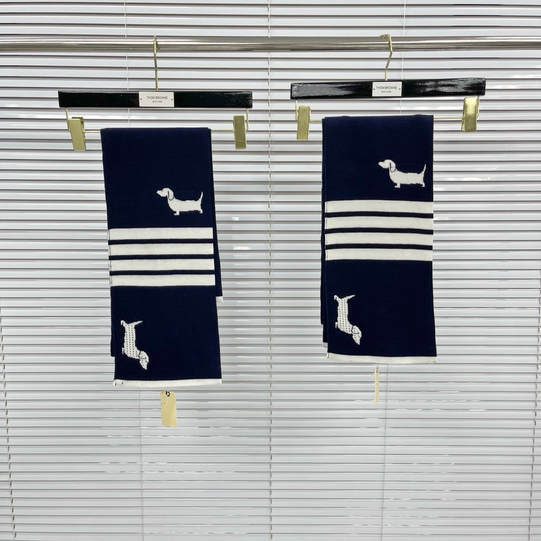 Grey, White and Blue Scarf