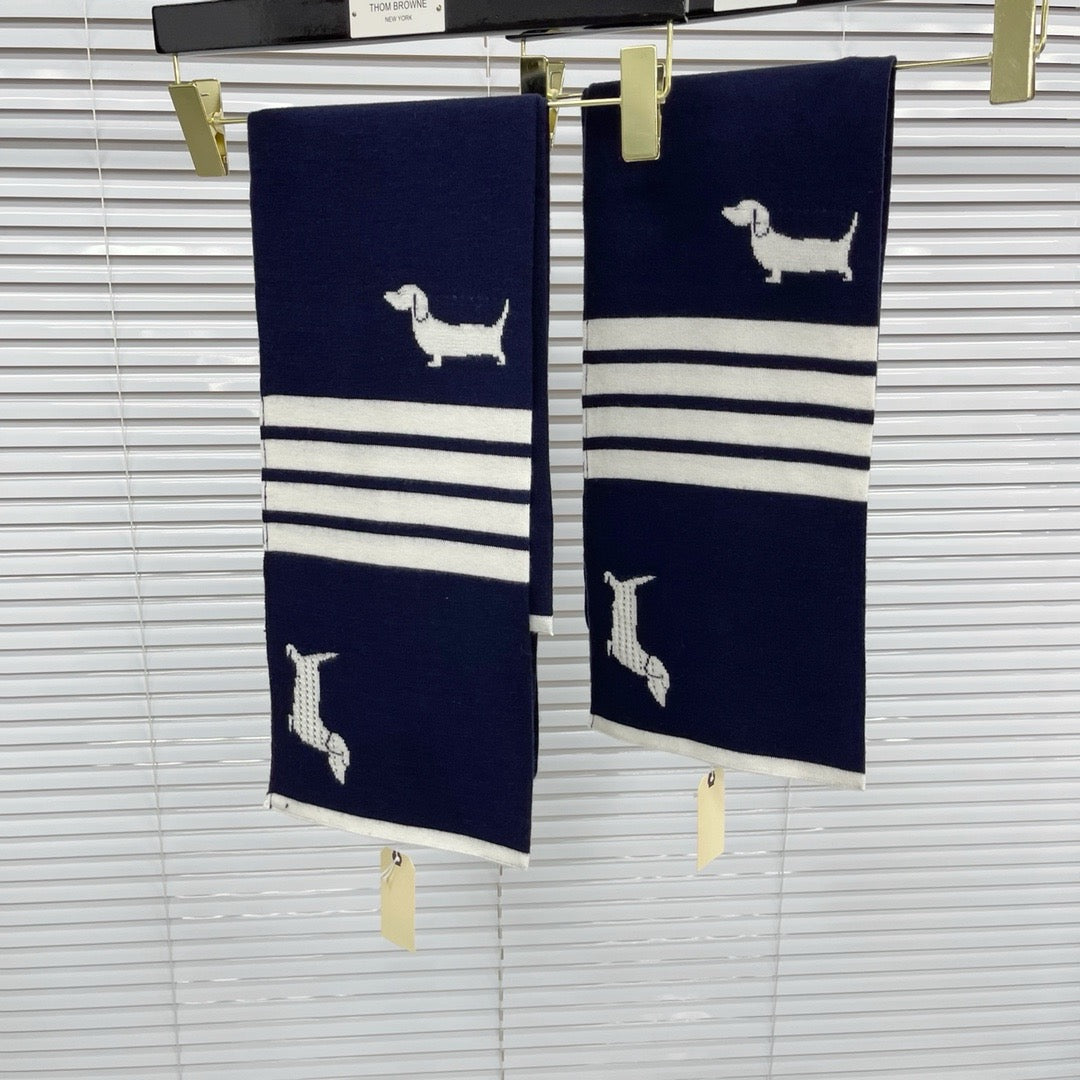 Grey, White and Blue Scarf