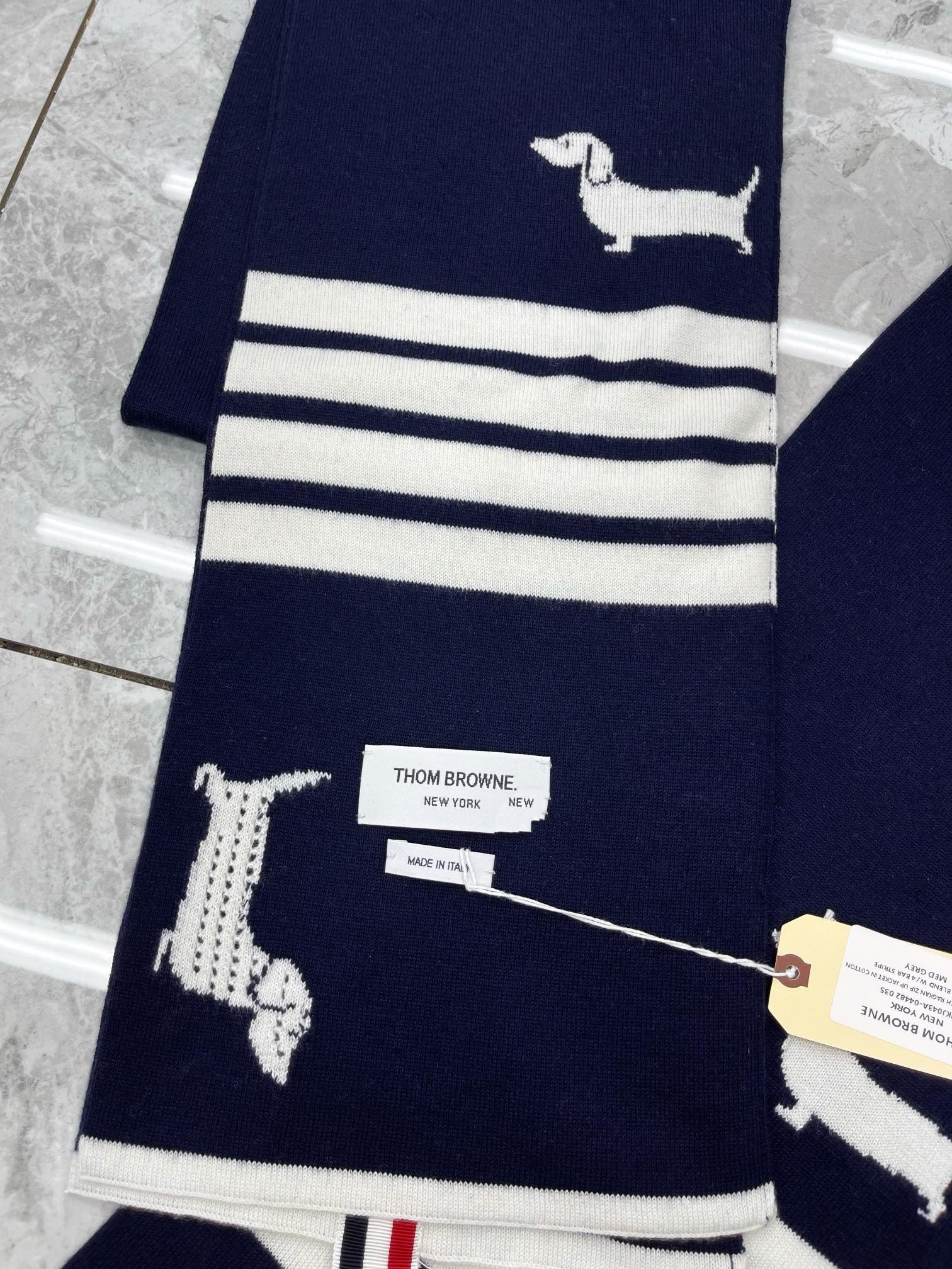 Grey, White and Blue Scarf