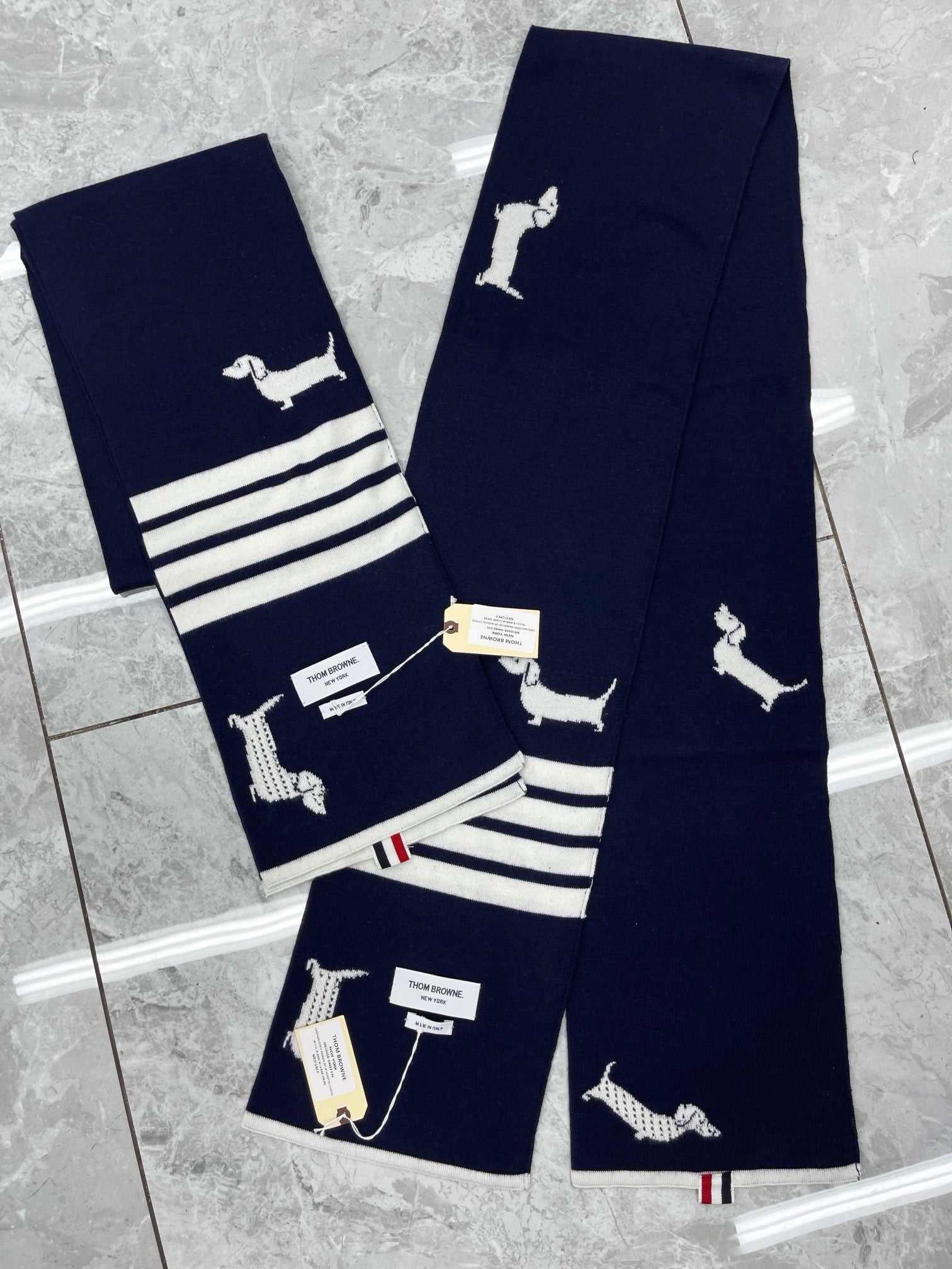 Grey, White and Blue Scarf