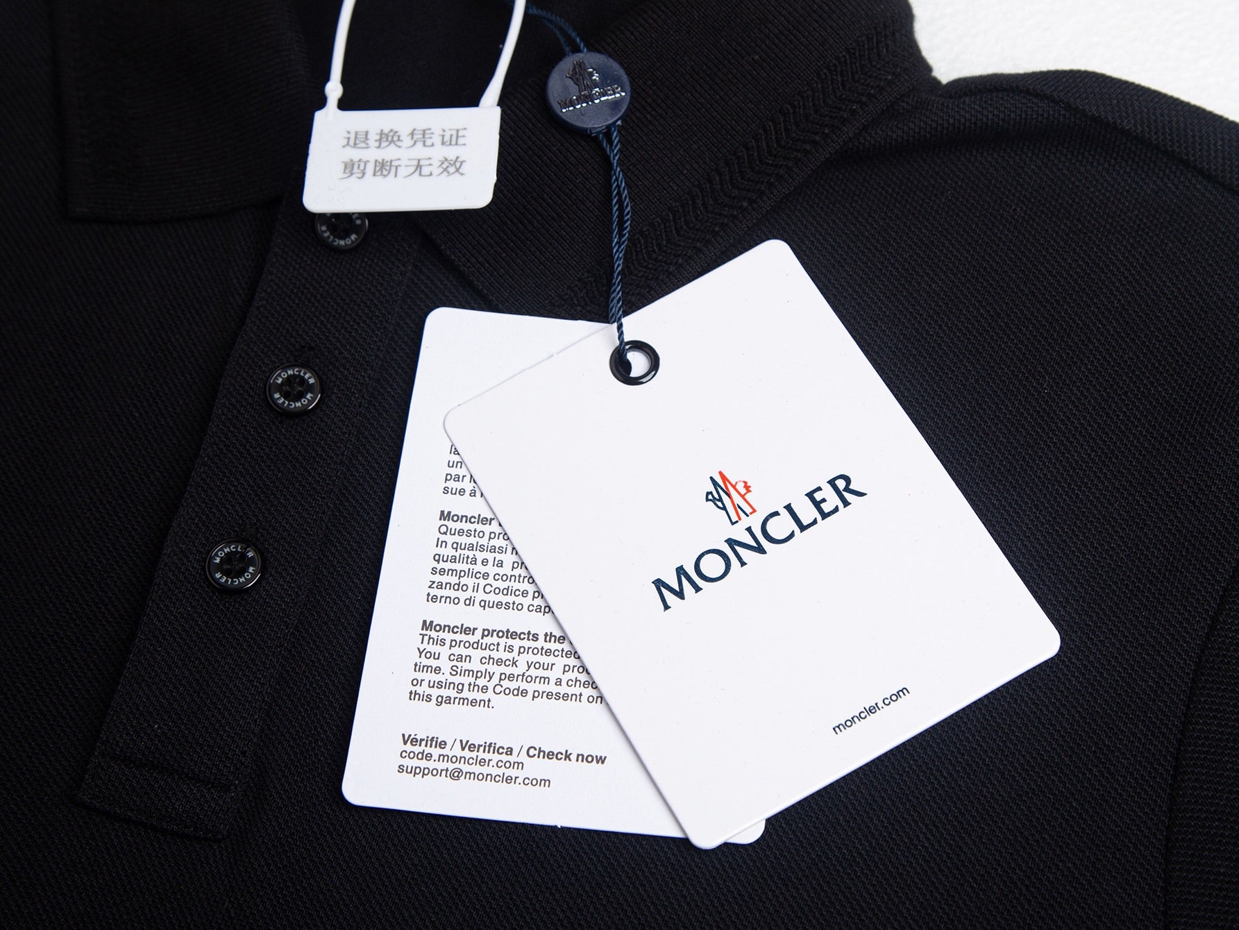Dark grey, Black and White Polo - Size M