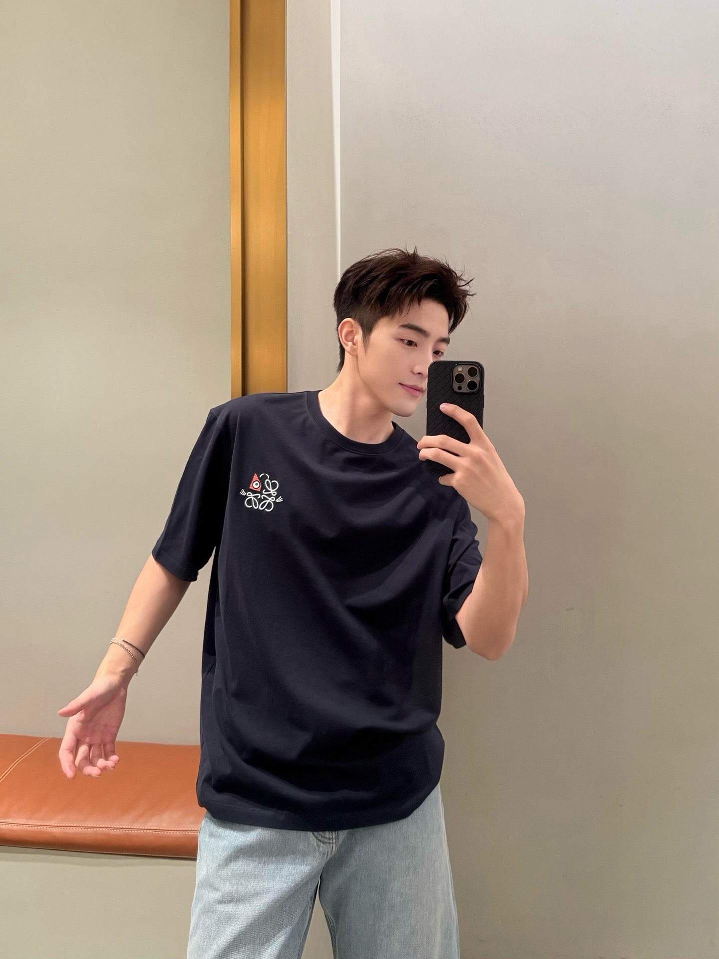 Dark blue and White T-Shirt