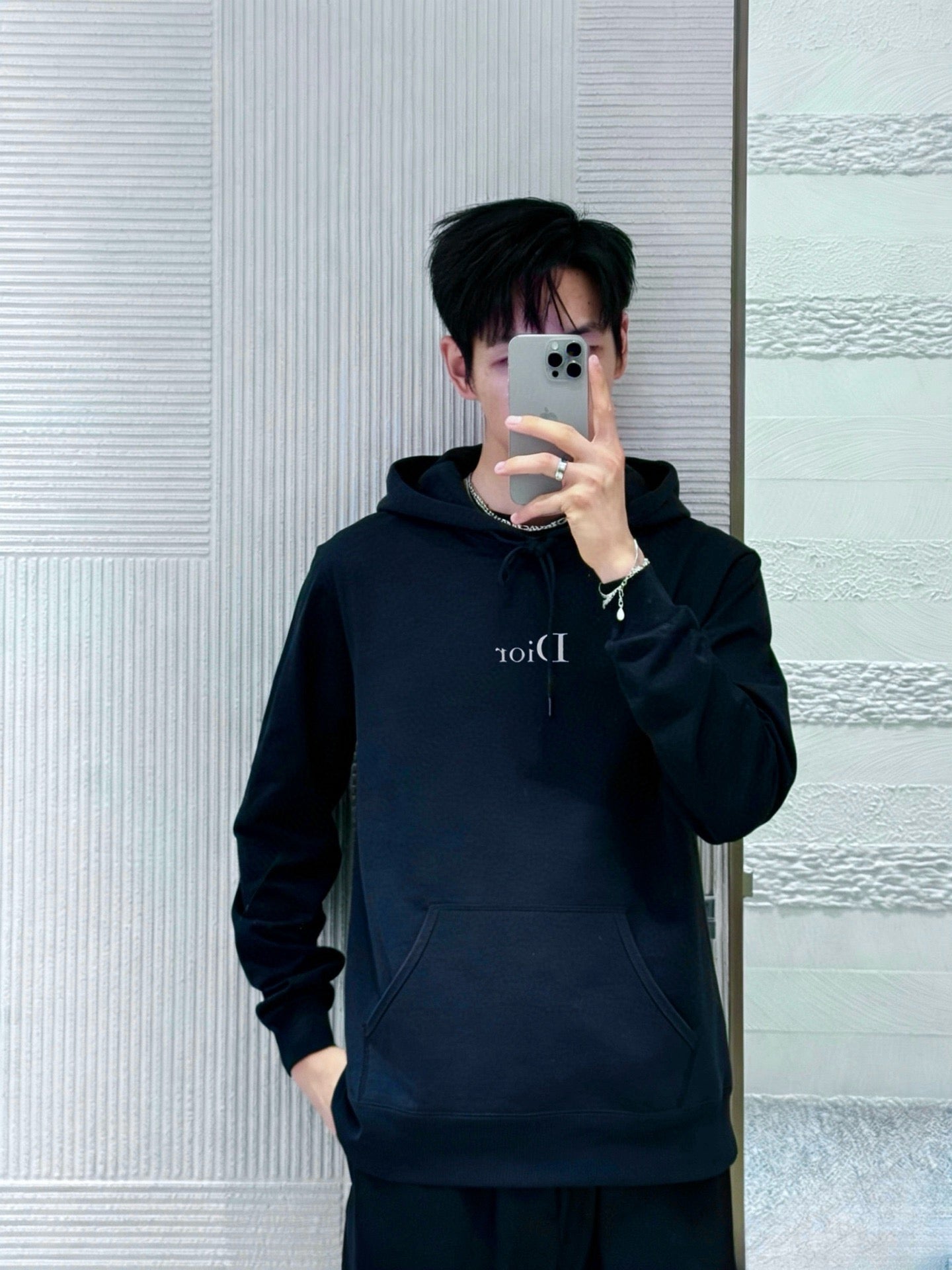 Blue and Grey Hoodie  - Size M
