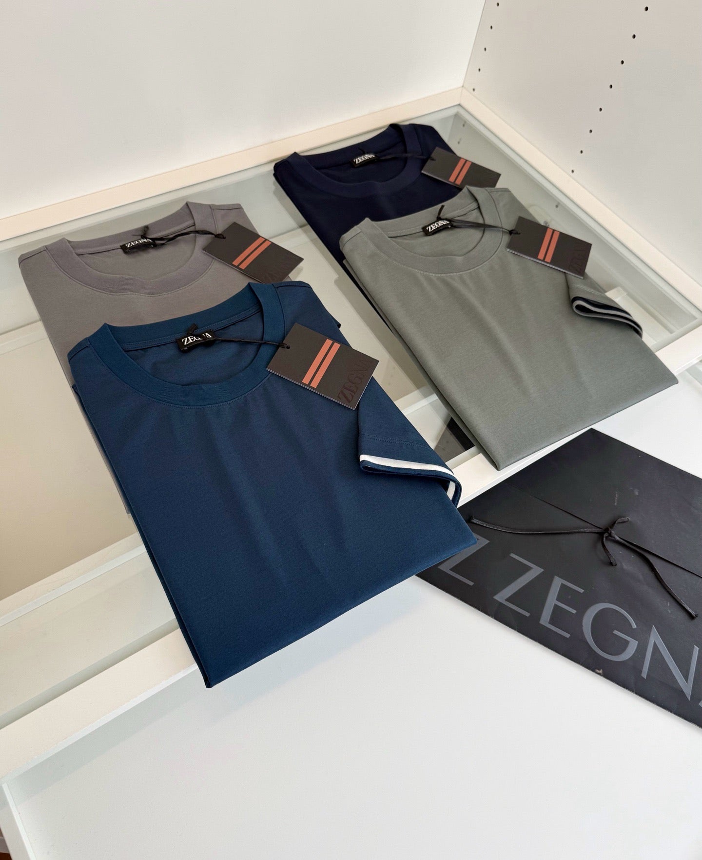 Dark blue, Light grey, Grey and Blue T-Shirt - FashionHype.xyz