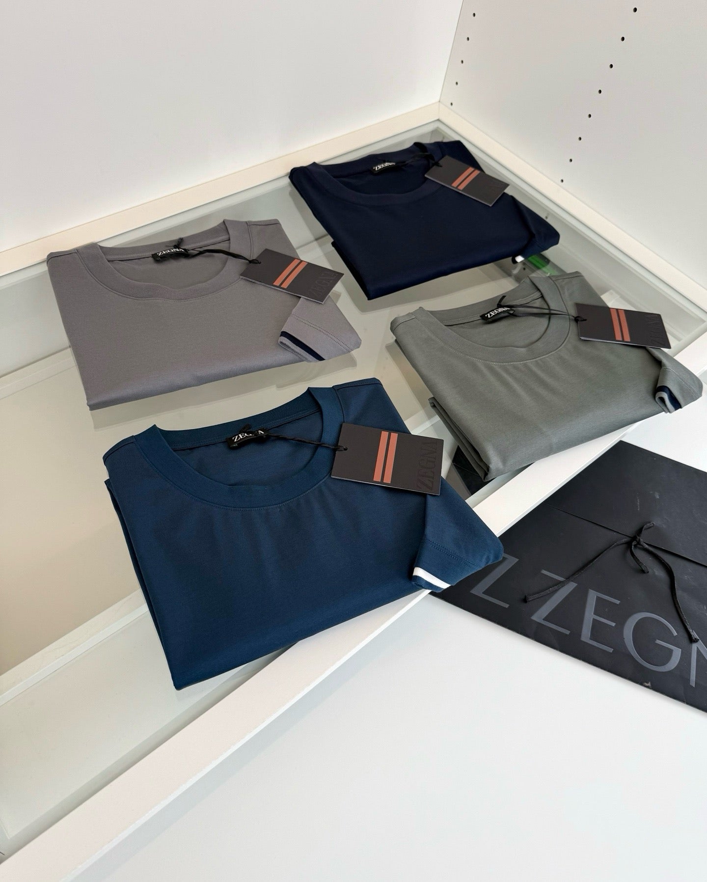 Dark blue, Light grey, Grey and Blue T-Shirt - FashionHype.xyz