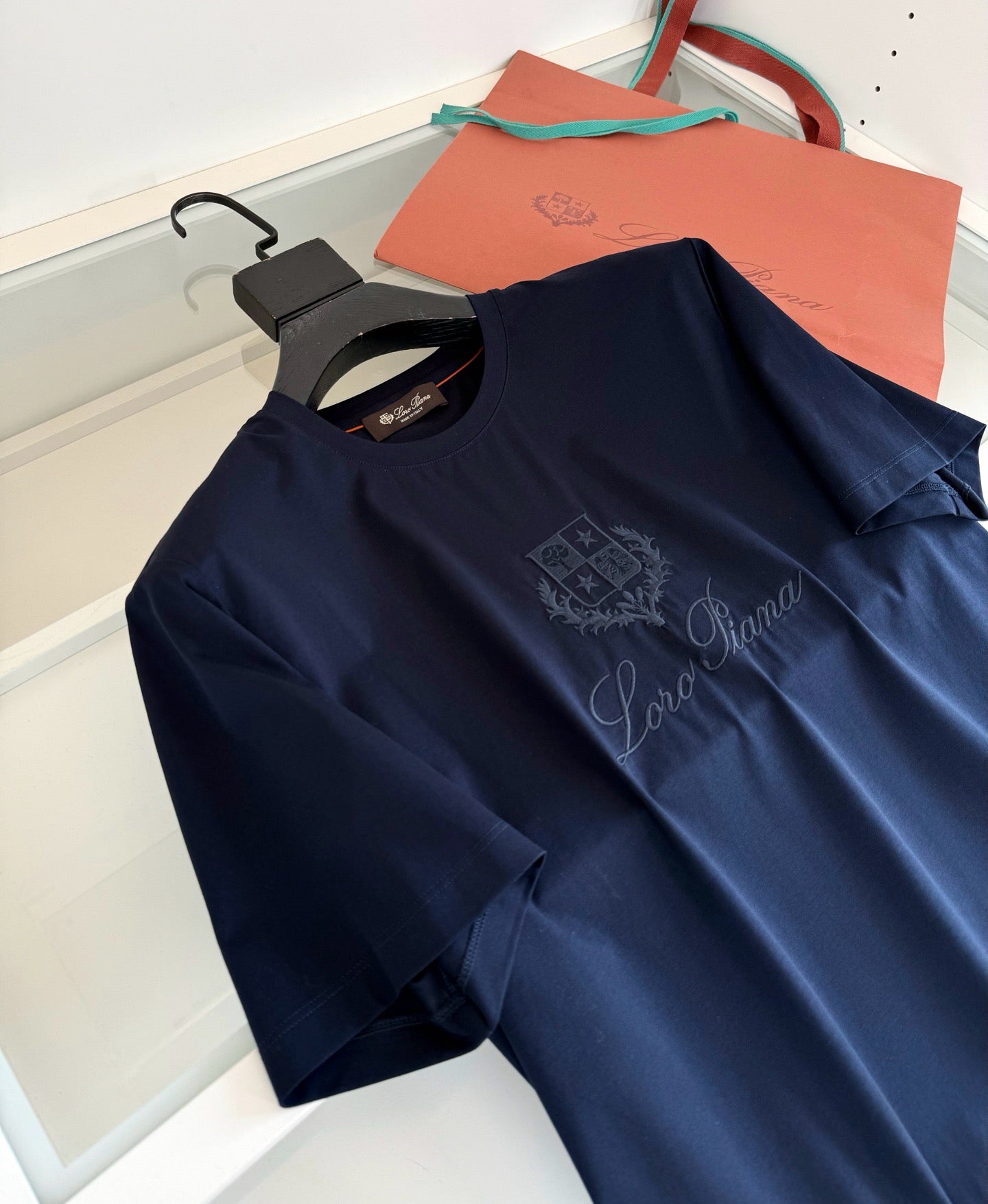 Black, Blue, Grey and White T-Shirt - FashionHype.xyz