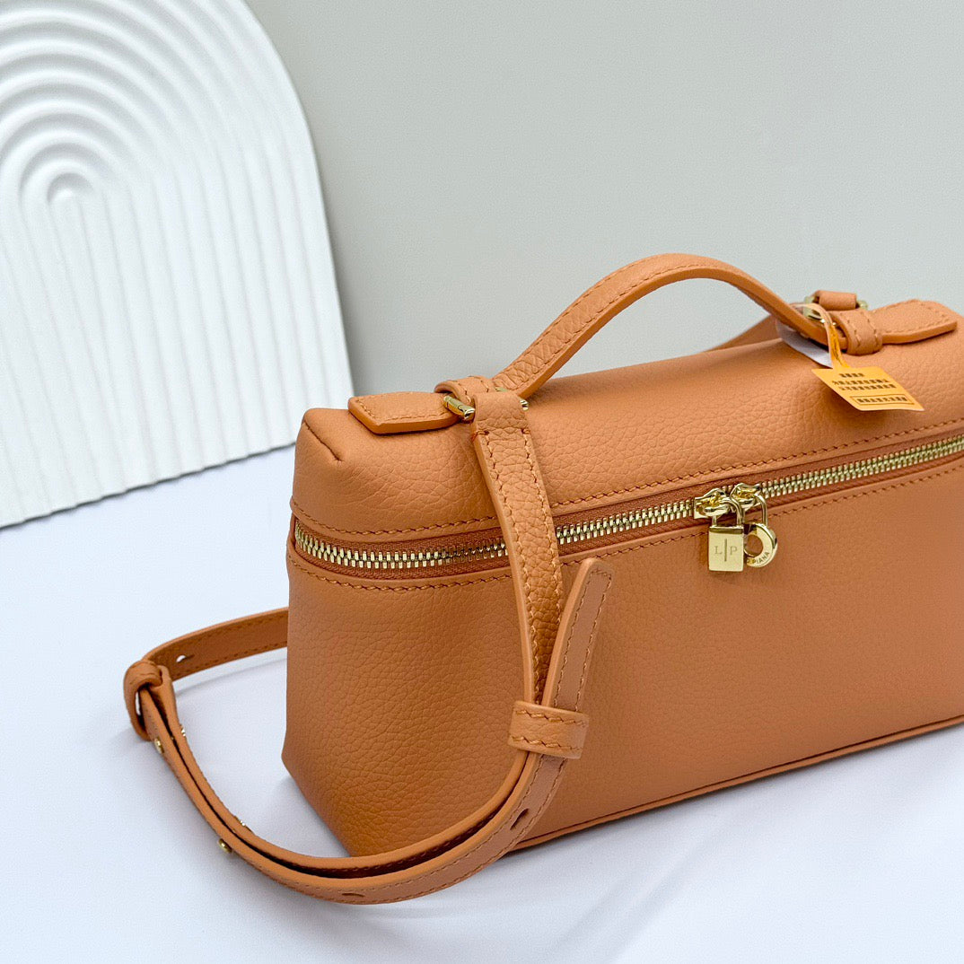 Brown and Off-white Bag