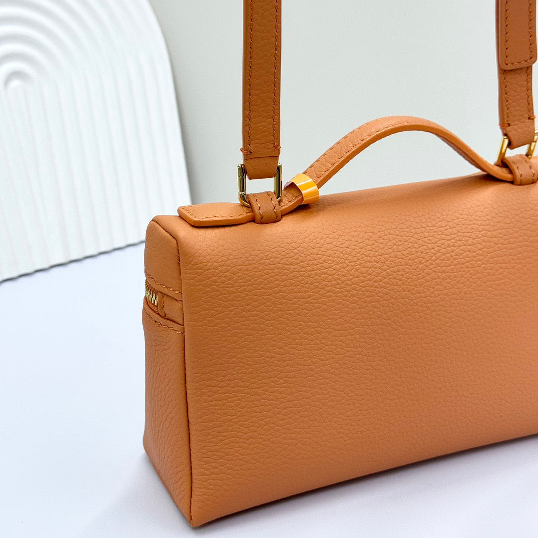 Brown and Off-white Bag
