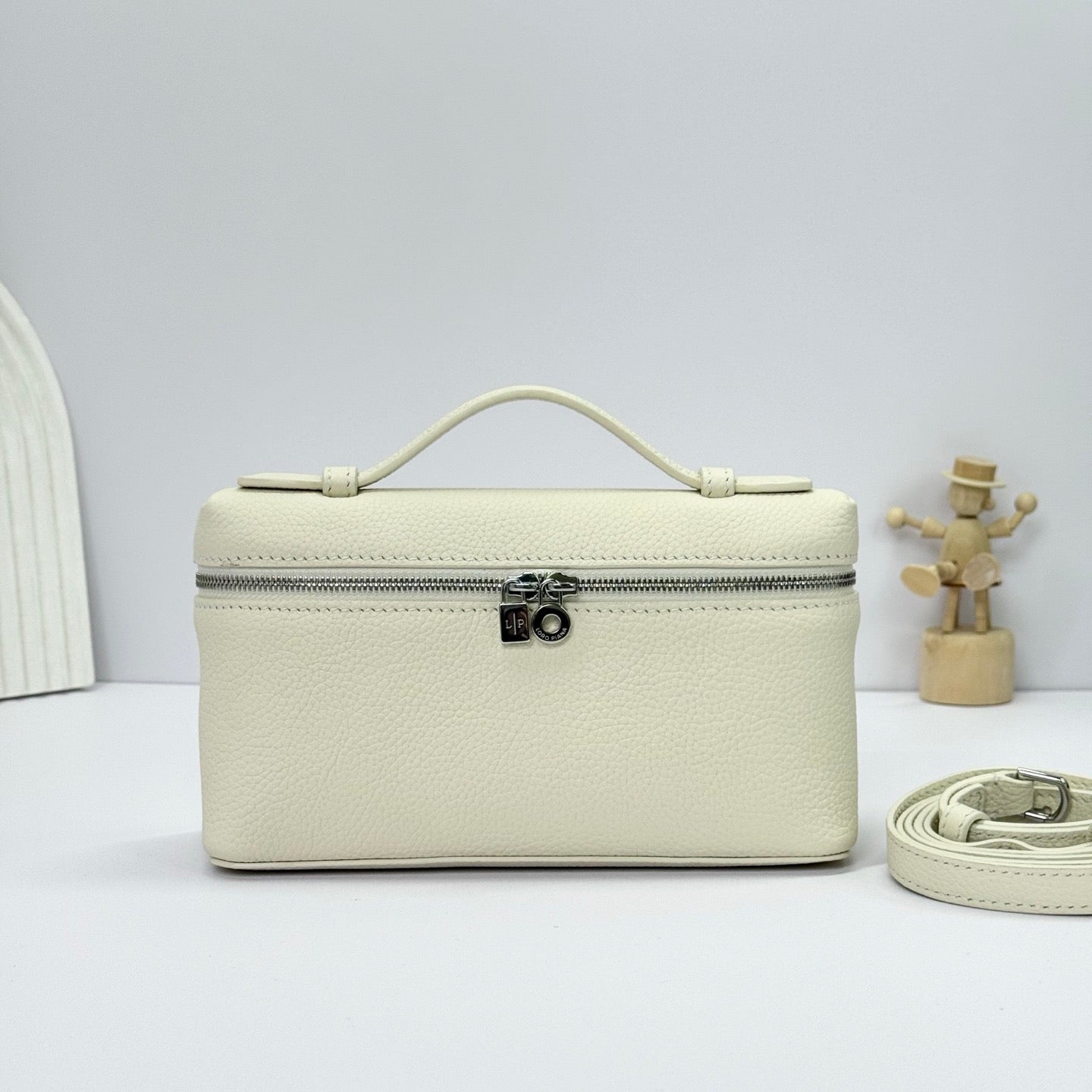 Brown and Off-white Bag