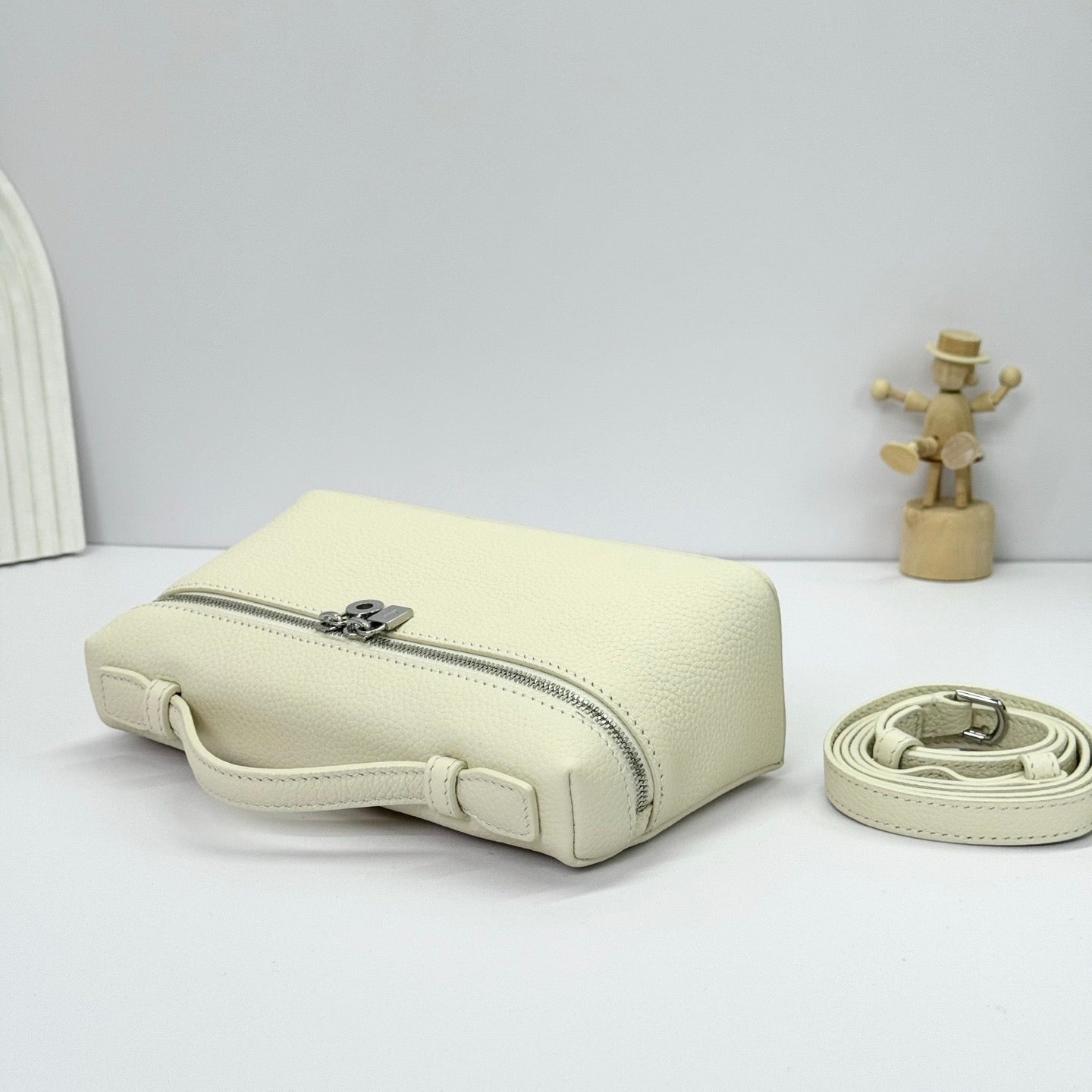 Brown and Off-white Bag