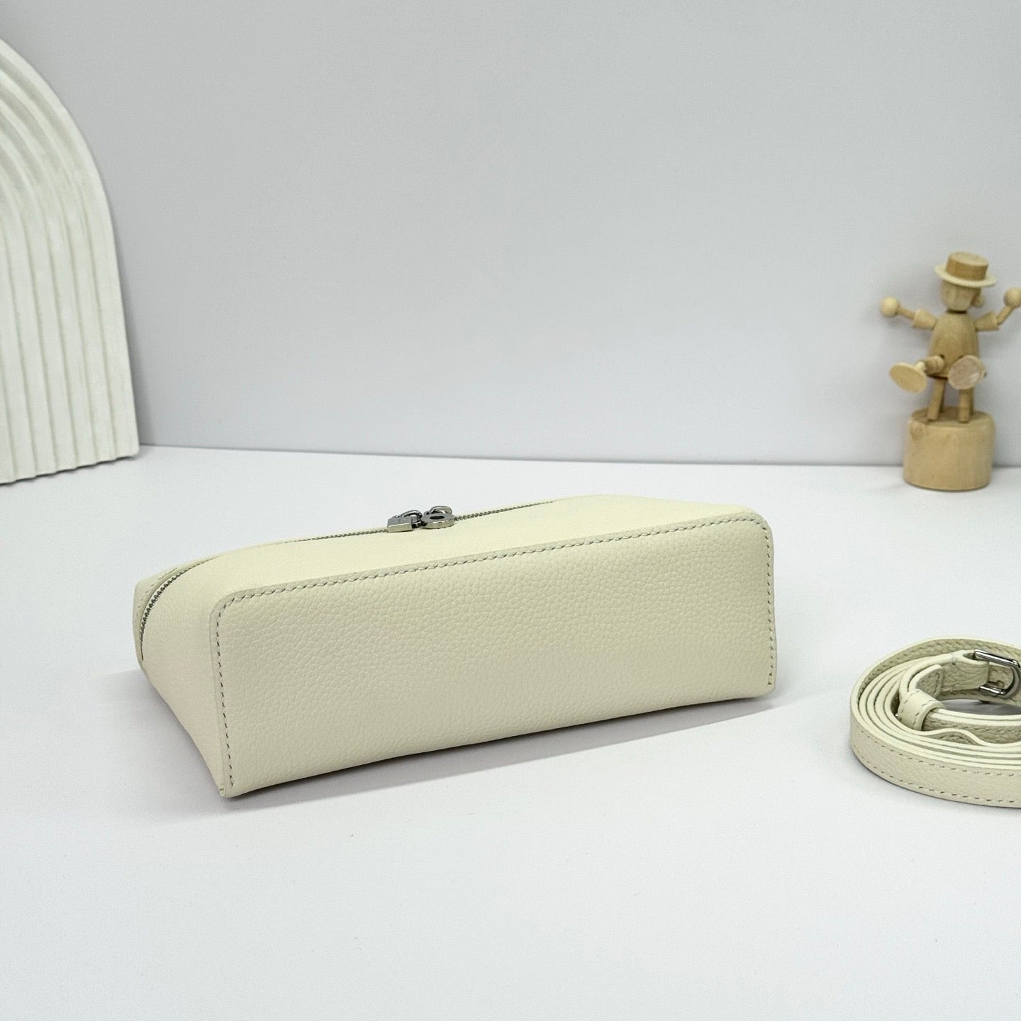 Brown and Off-white Bag