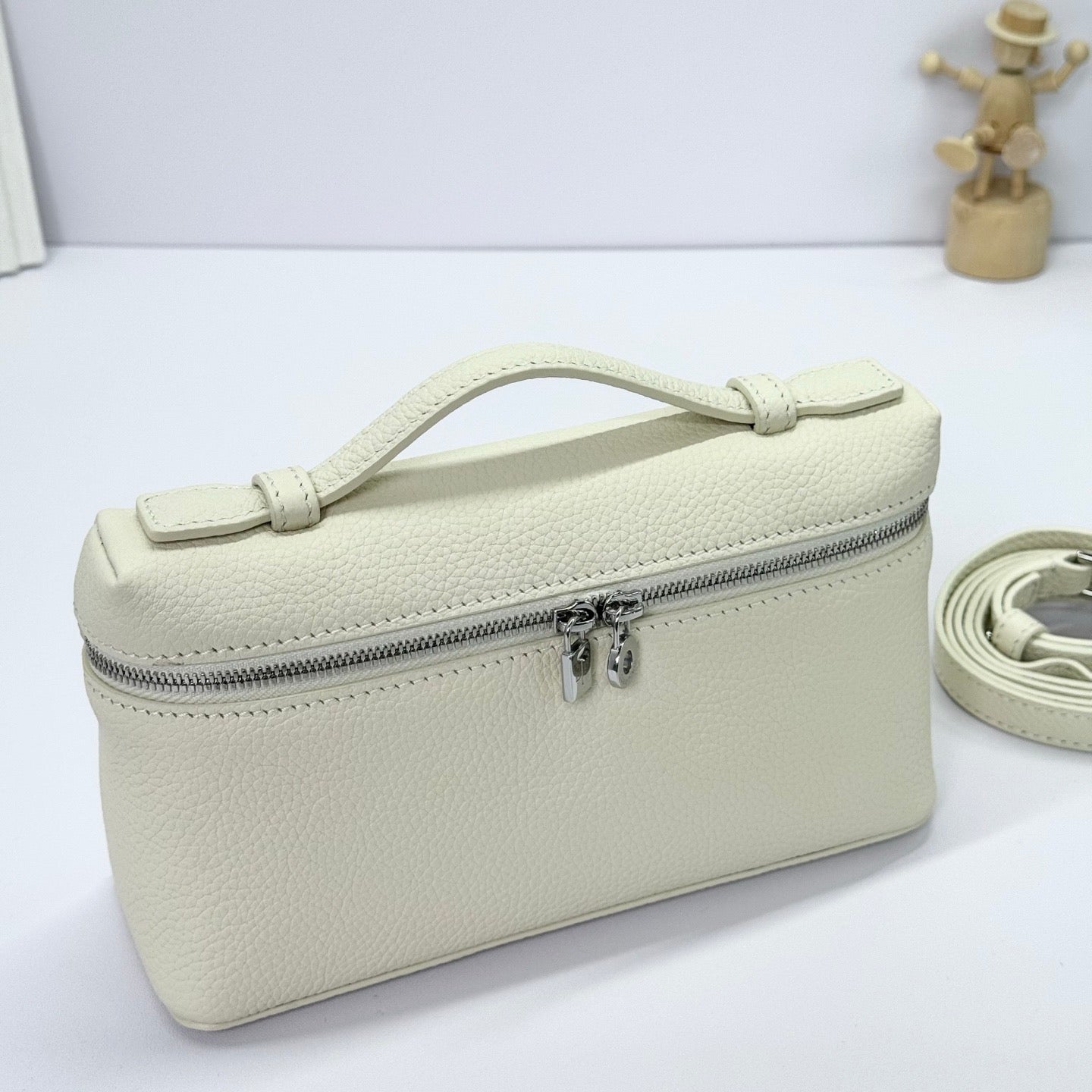 Brown and Off-white Bag