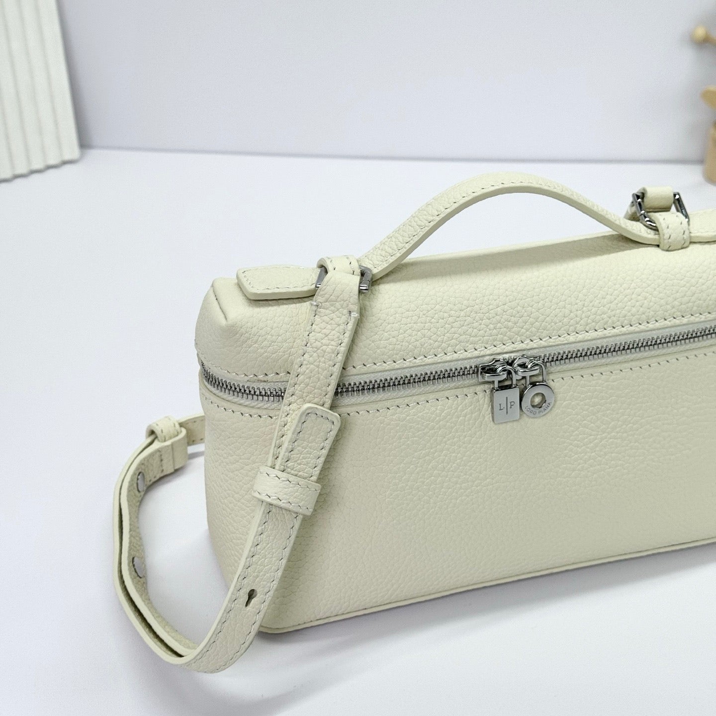 Brown and Off-white Bag