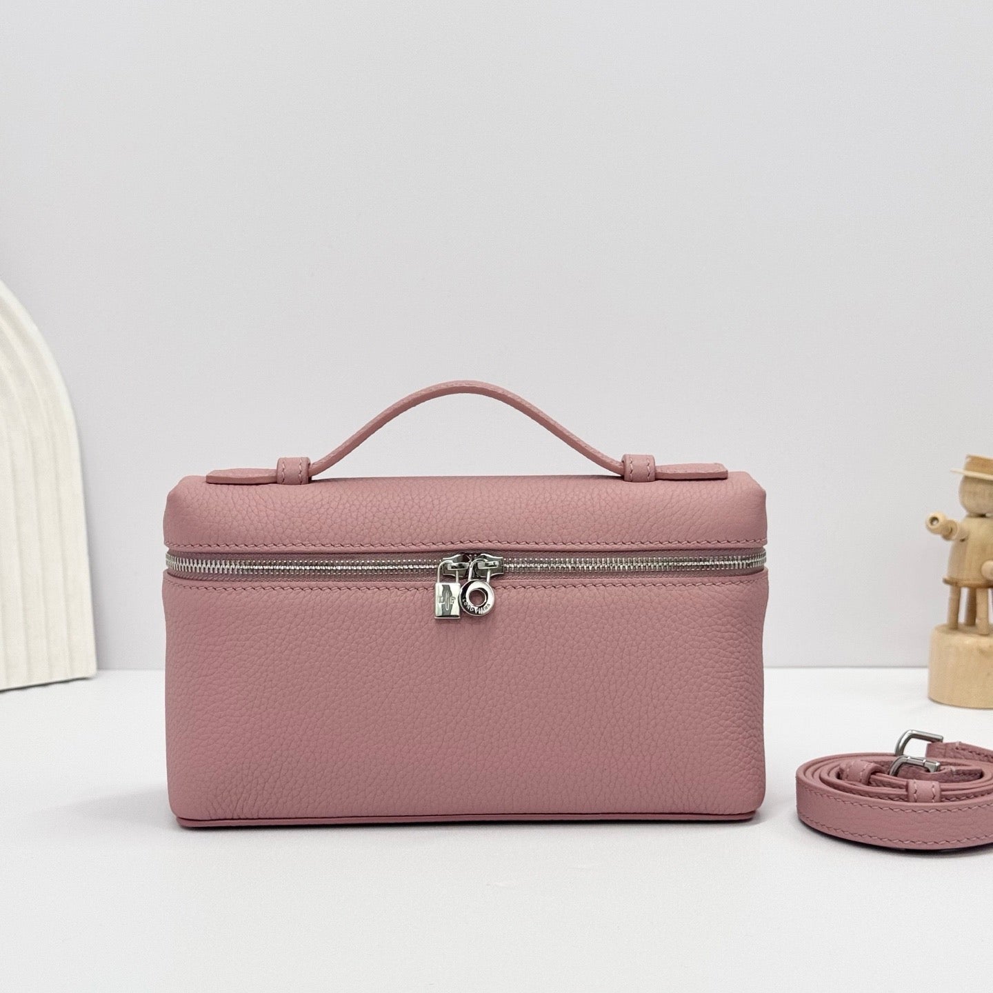 Pink, White, Off-white and Black Bag