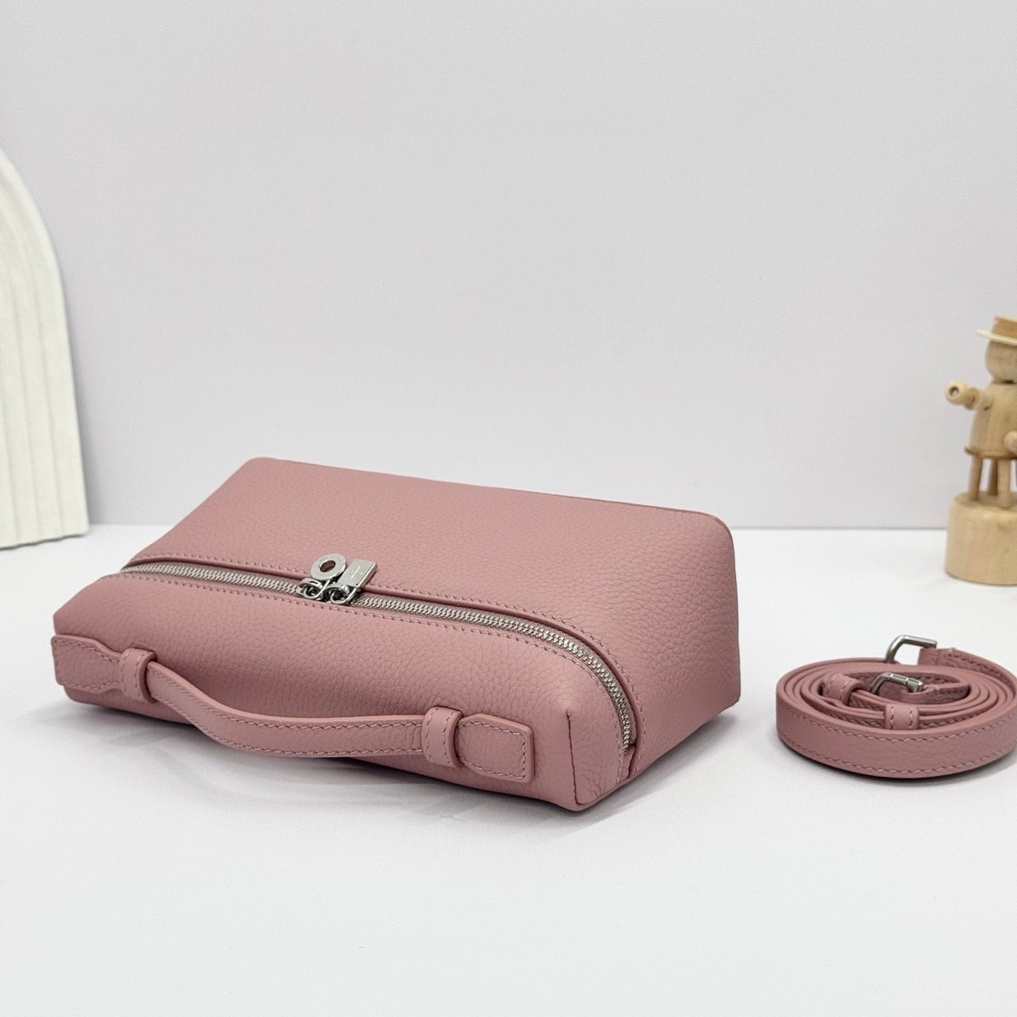 Pink, White, Off-white and Black Bag