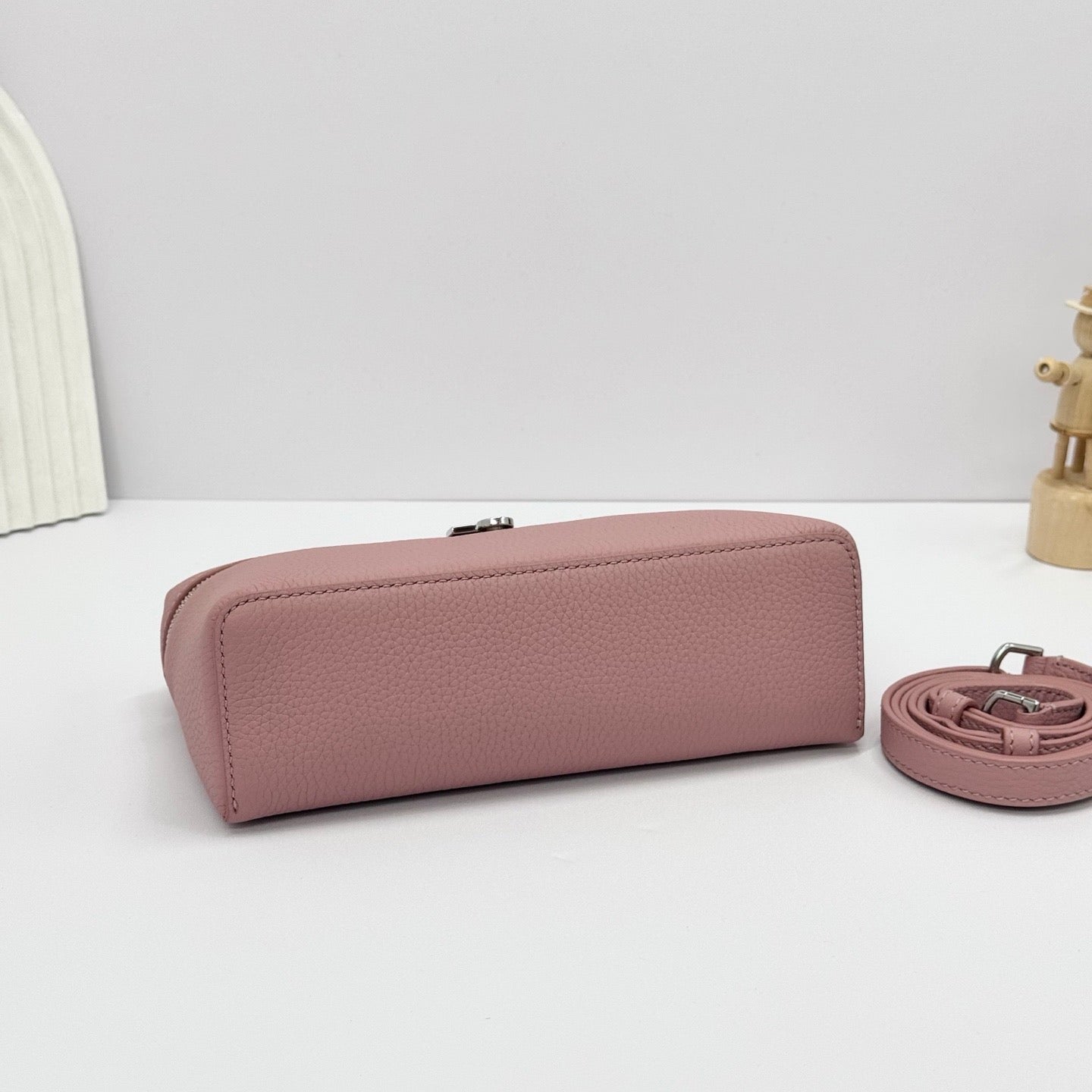 Pink, White, Off-white and Black Bag