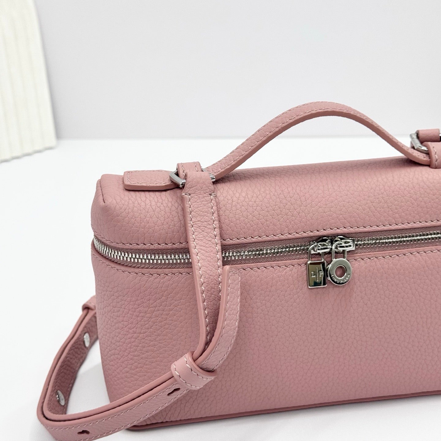 Pink, White, Off-white and Black Bag