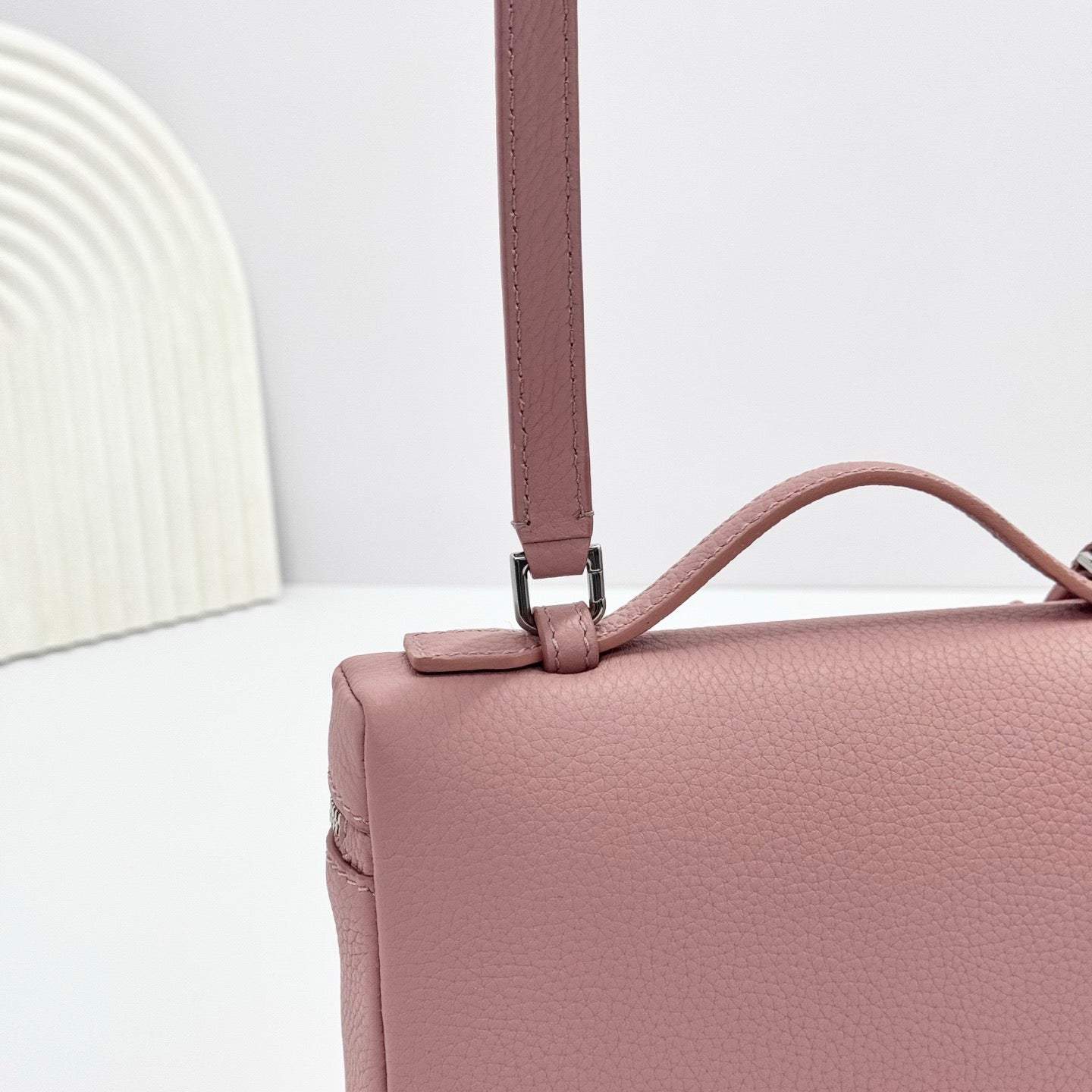 Pink, White, Off-white and Black Bag