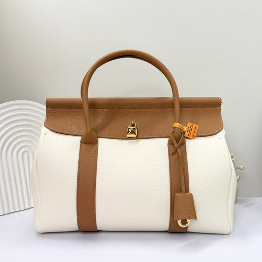 White brown and Dark green Bag