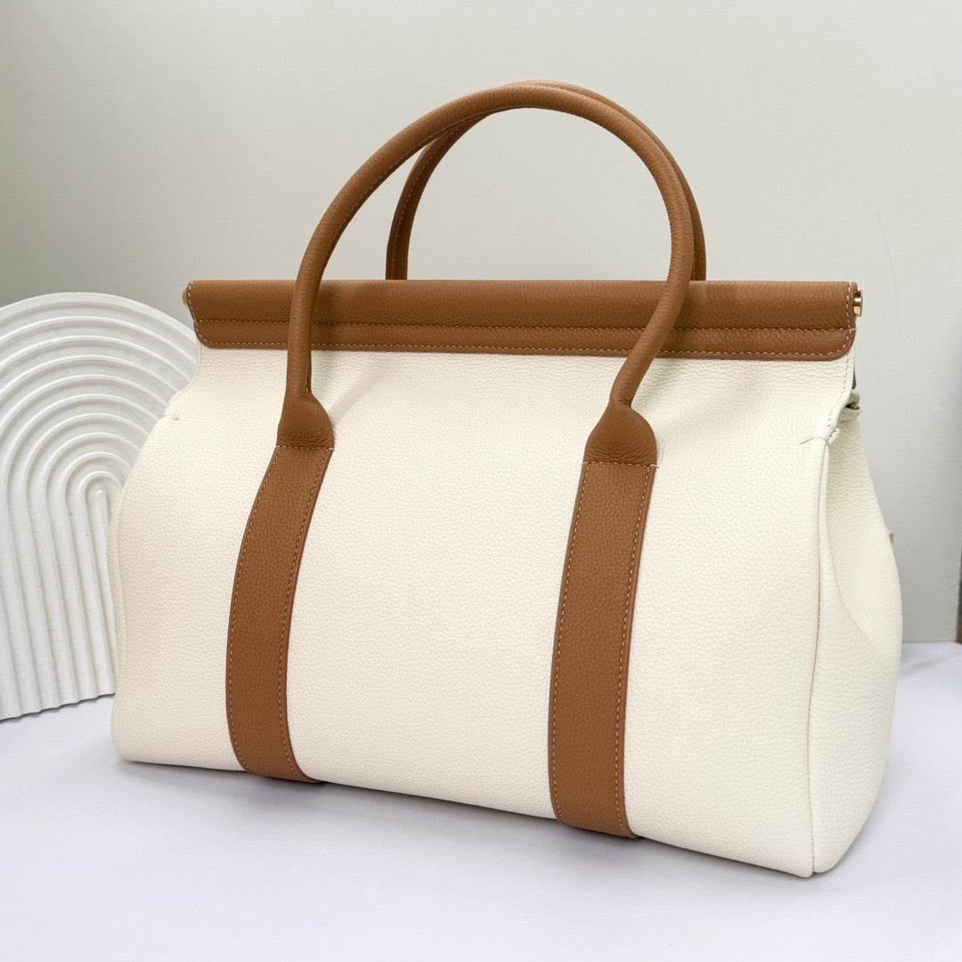 White brown and Dark green Bag